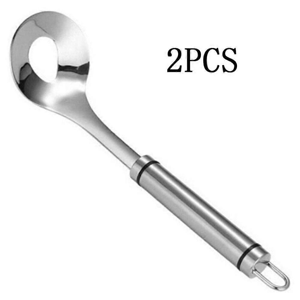 Fleischb?llchenhersteller,2 Stck Edelstahl L?ffel Antihaft,Fleischb?llchen Maker,Antihaft,25.5 * 8.2cm,mit Loch,langem Griff,fr Kochen,Kchen,Esszimmer