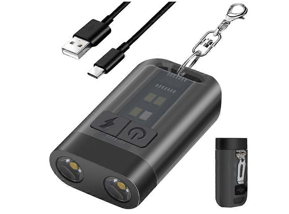 Torch LED Super Bright Flashlight, USB C Rechargeable Pocket Torch with Magnetic Base, EDC Torch with UV Light(Black)