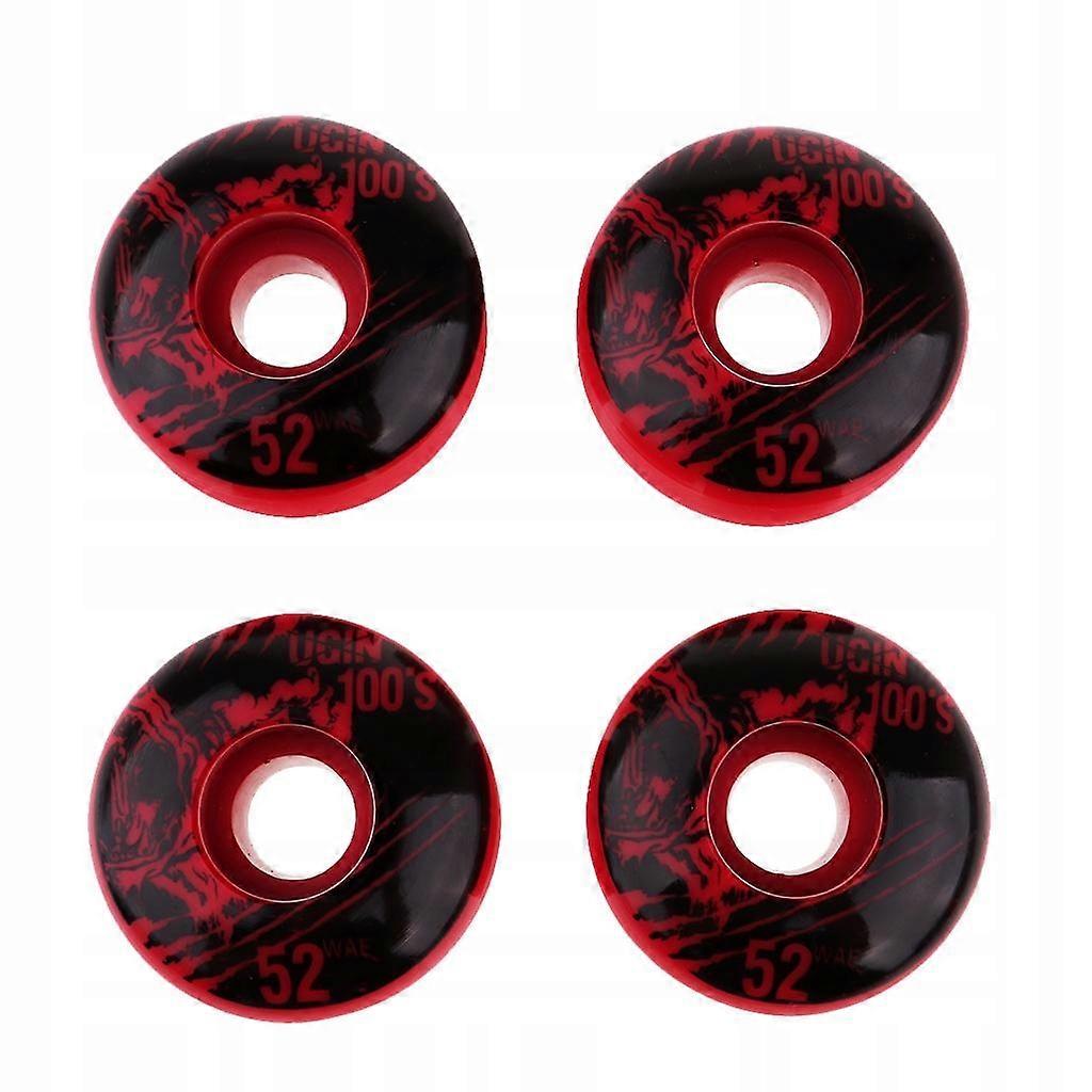 4 Pcs Replacement Pu Skateboard Wheels In Red