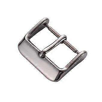 5pcs IP Plated Stainless Steel Pin Buckle Watch Accessories, Color: Silver 16mm