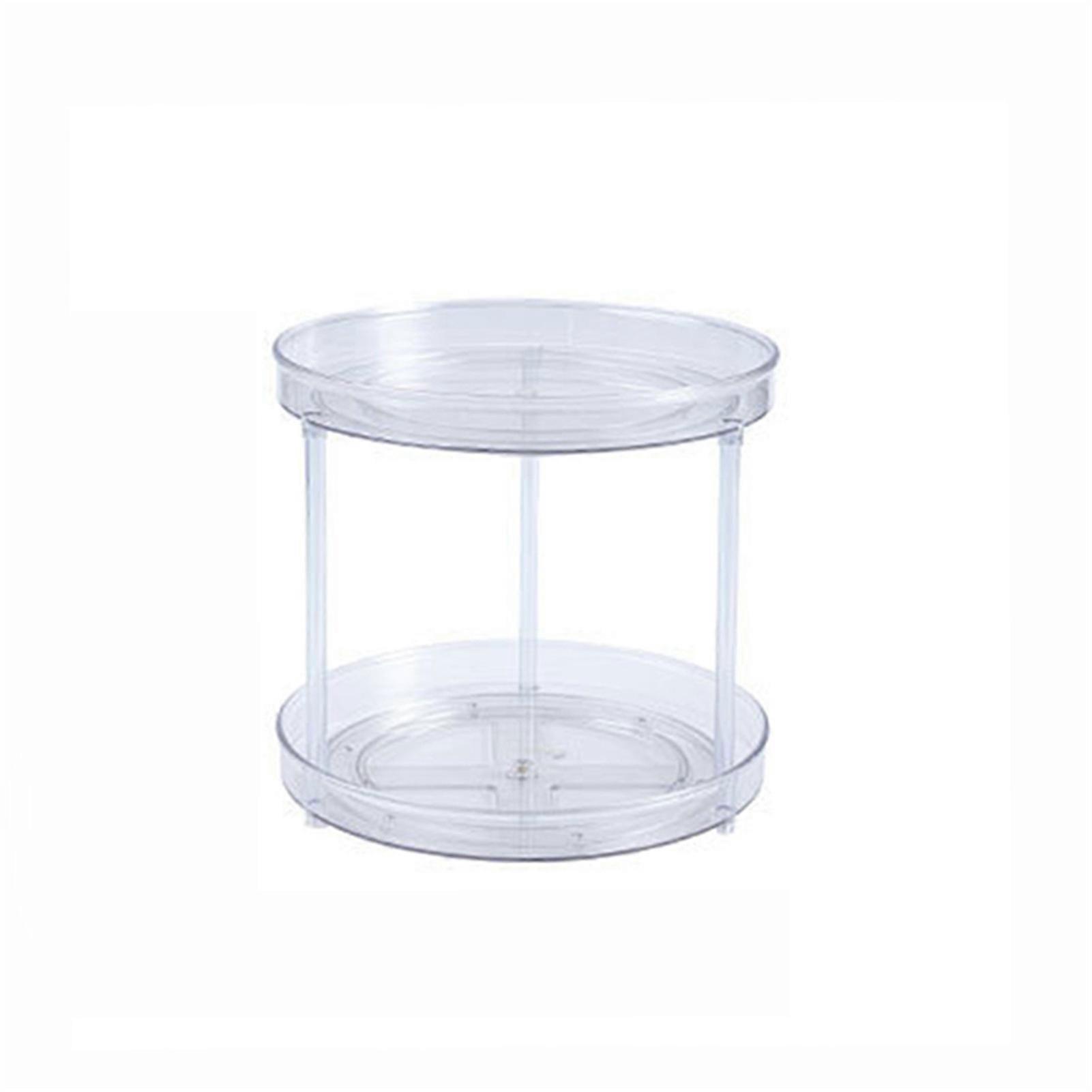 Round Rotating Condiments Storage Rack Double-Layer Condiments Turntable Spice Container Kitchen Supplies