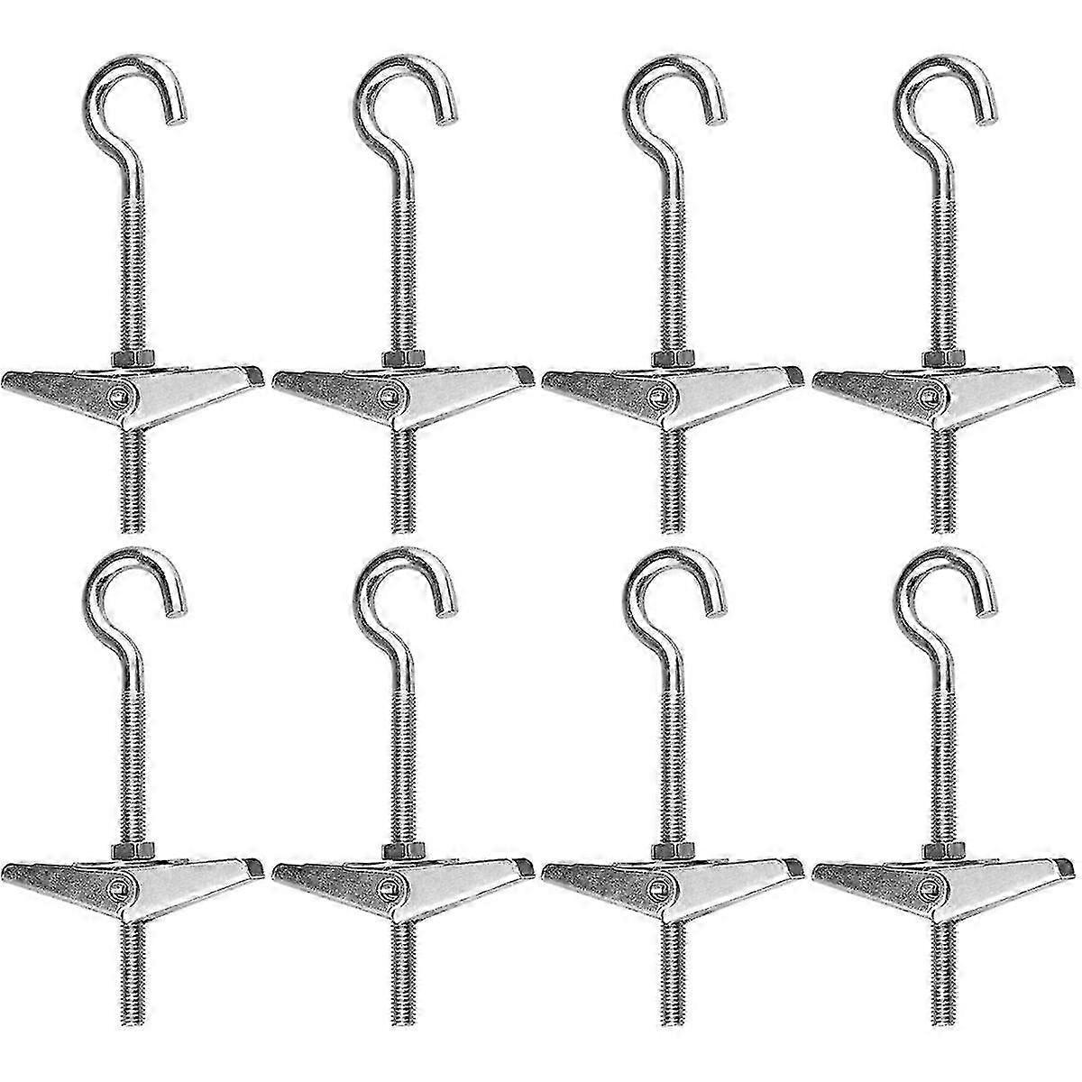 Afasoes 12 Pieces Spring Toggle M5 Hook Dowel Ceiling Galvanizing Toggle Dowel With Hook Ceiling Hook Set Compatible With Hanging Plants Cavity Dowel