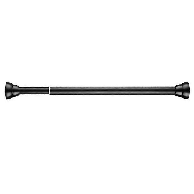Fixed installation retractable shower curtain rod without hole inside, black (30-45cm)