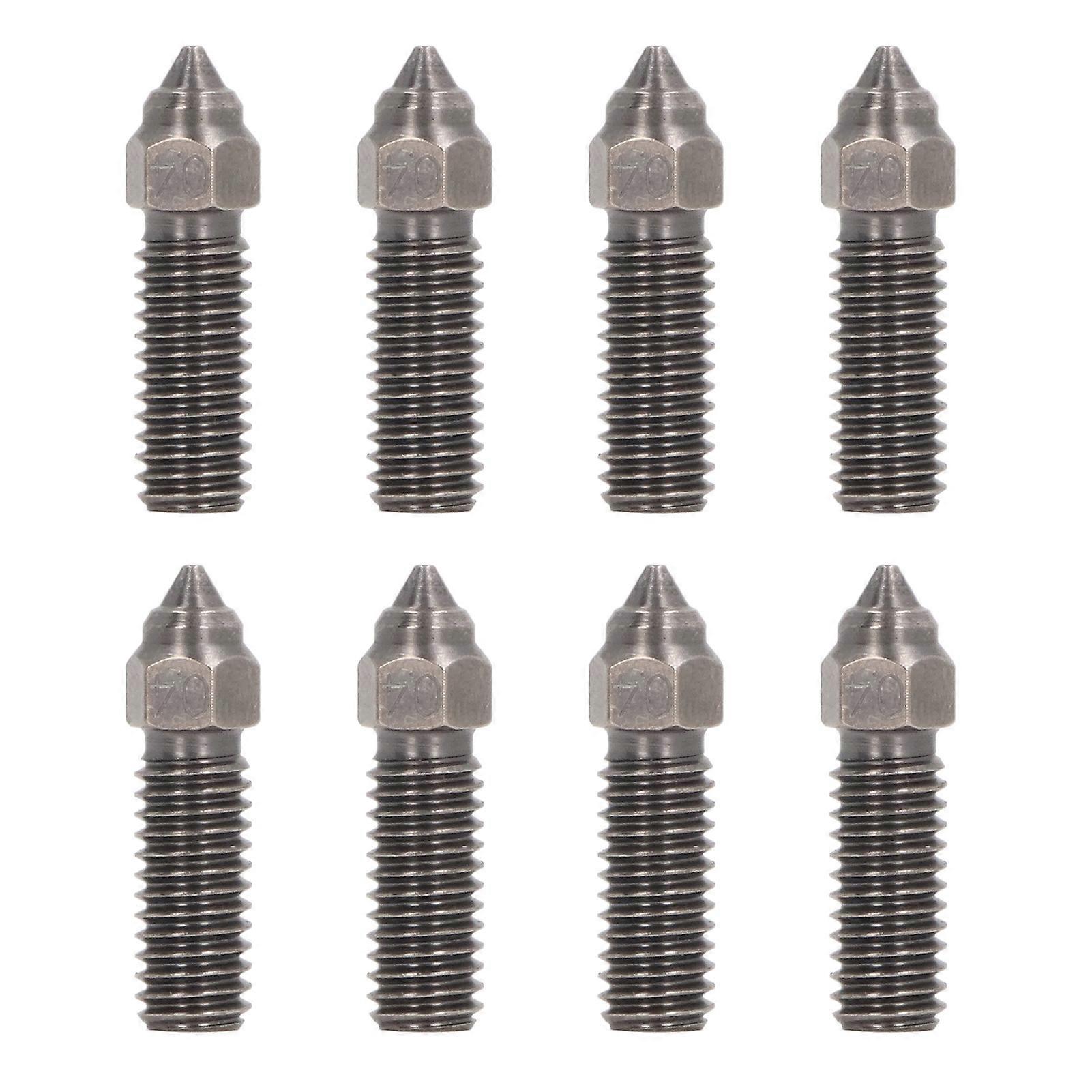 8pcs Hardened Steel Extruder Nozzles 0.4mm High Flowing 3D Printer Nozzle Kobra for Sovol Sv06 Plus