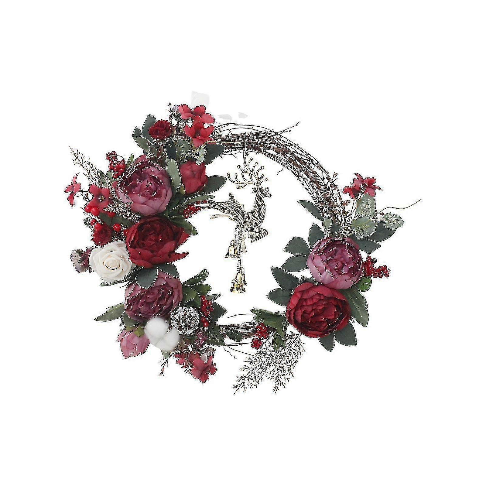 壁の窓を吊るすための籐シルクハロウィーンリース17.7in