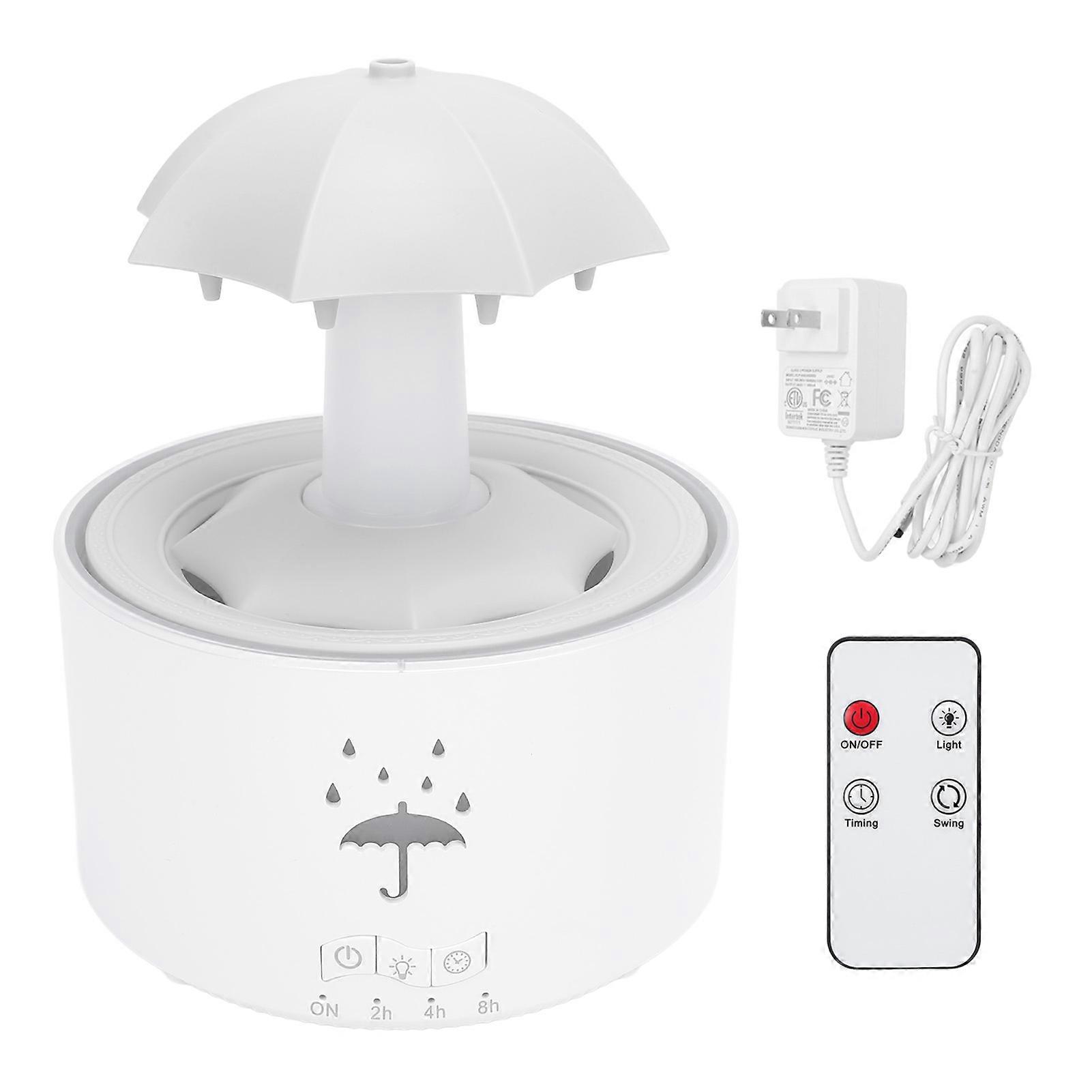 Rotating Umbrella Humidifier 300ML Water Drip Effect Aromatherapy Essential Oil Diffuser with 7 LED Lights Timer Remote Control for Bedside