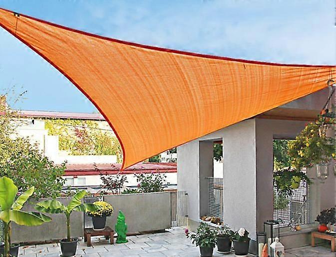 5x5x7.1mVela parasole impermeabile per giardino cortile, tenda da sole triangolare destra Vela baldacchino Uv Block Baldacchino per piscinaArancione