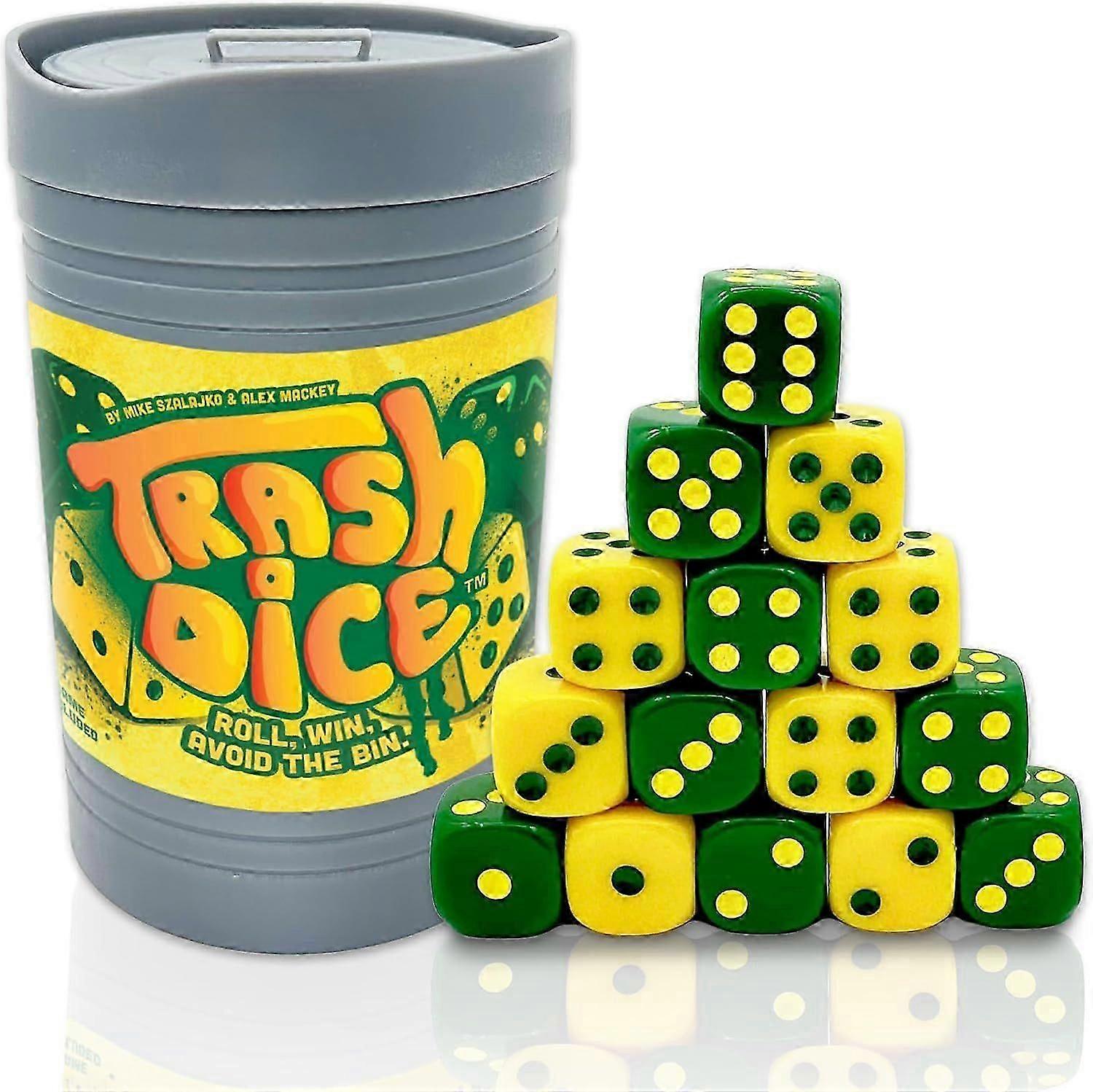 Dumpster Dice - Fast-Paced Family Dice Game, Exciting 2-Player Board and Dice Game with Dumpster Can and Dice Set for Travel, Party, and Games Night