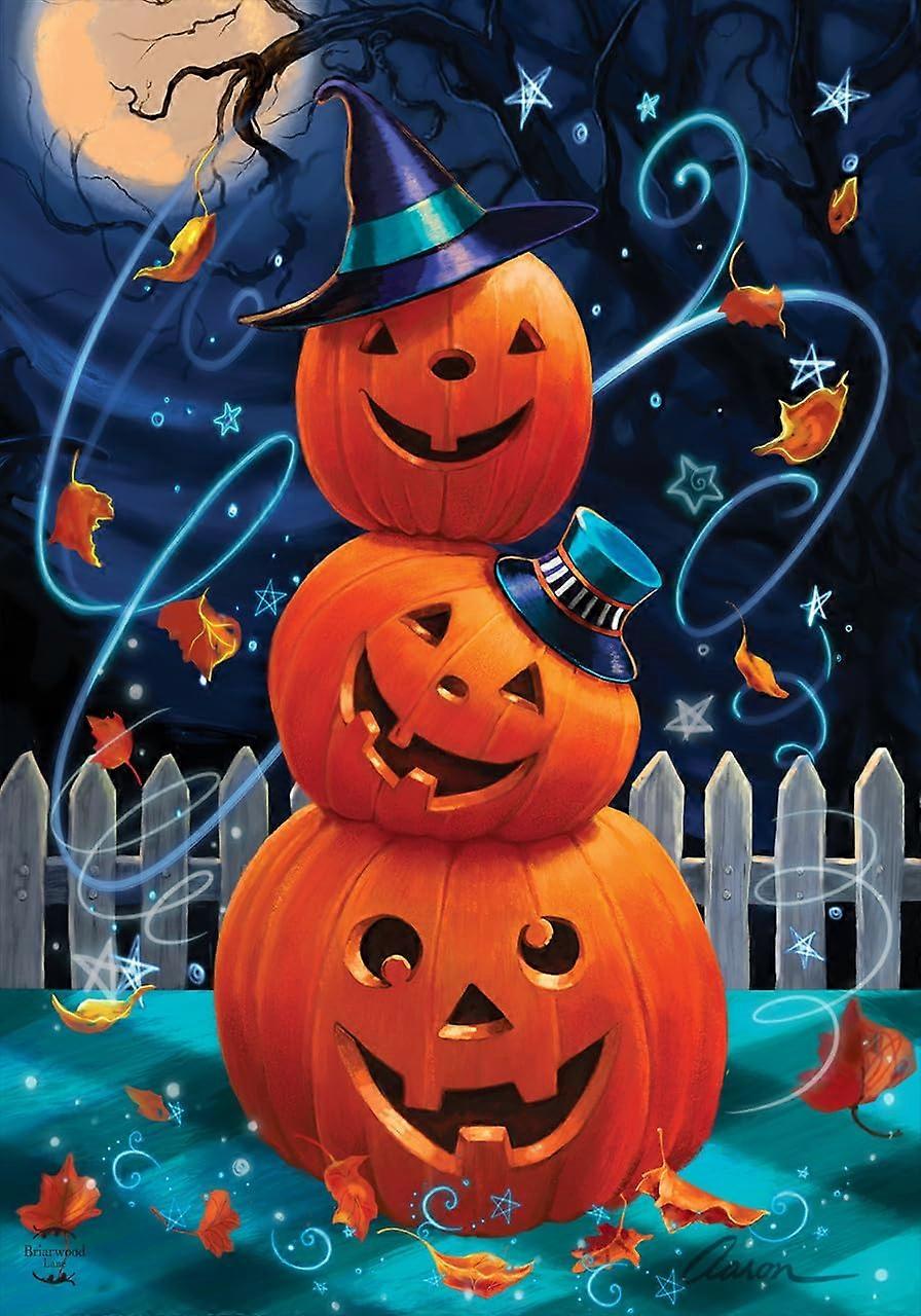 Halloween Pumpkin Stack House Flag Holiday Jack O'Lantern 28' x 40'