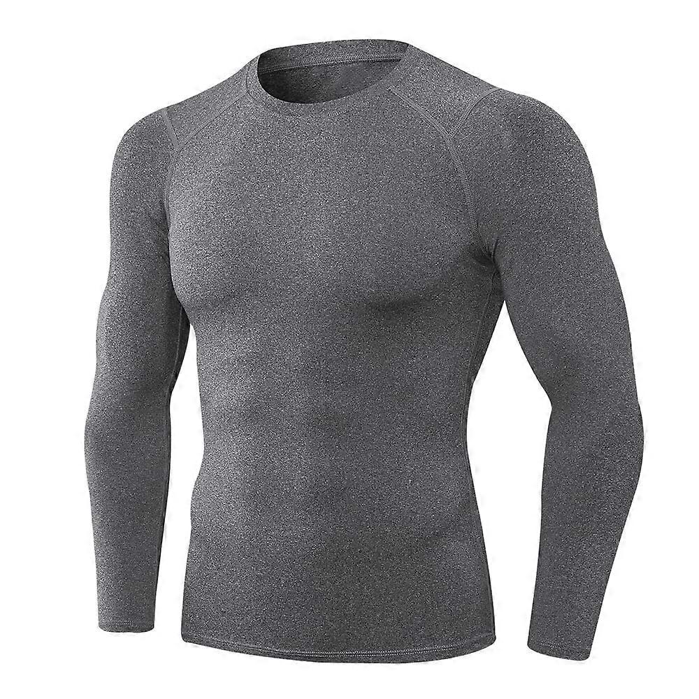 Men's Athletic Long Sleeve Compression Shirt Training Running Baselayer Sports Quick Drying T-Shirts High Elastic Tops
