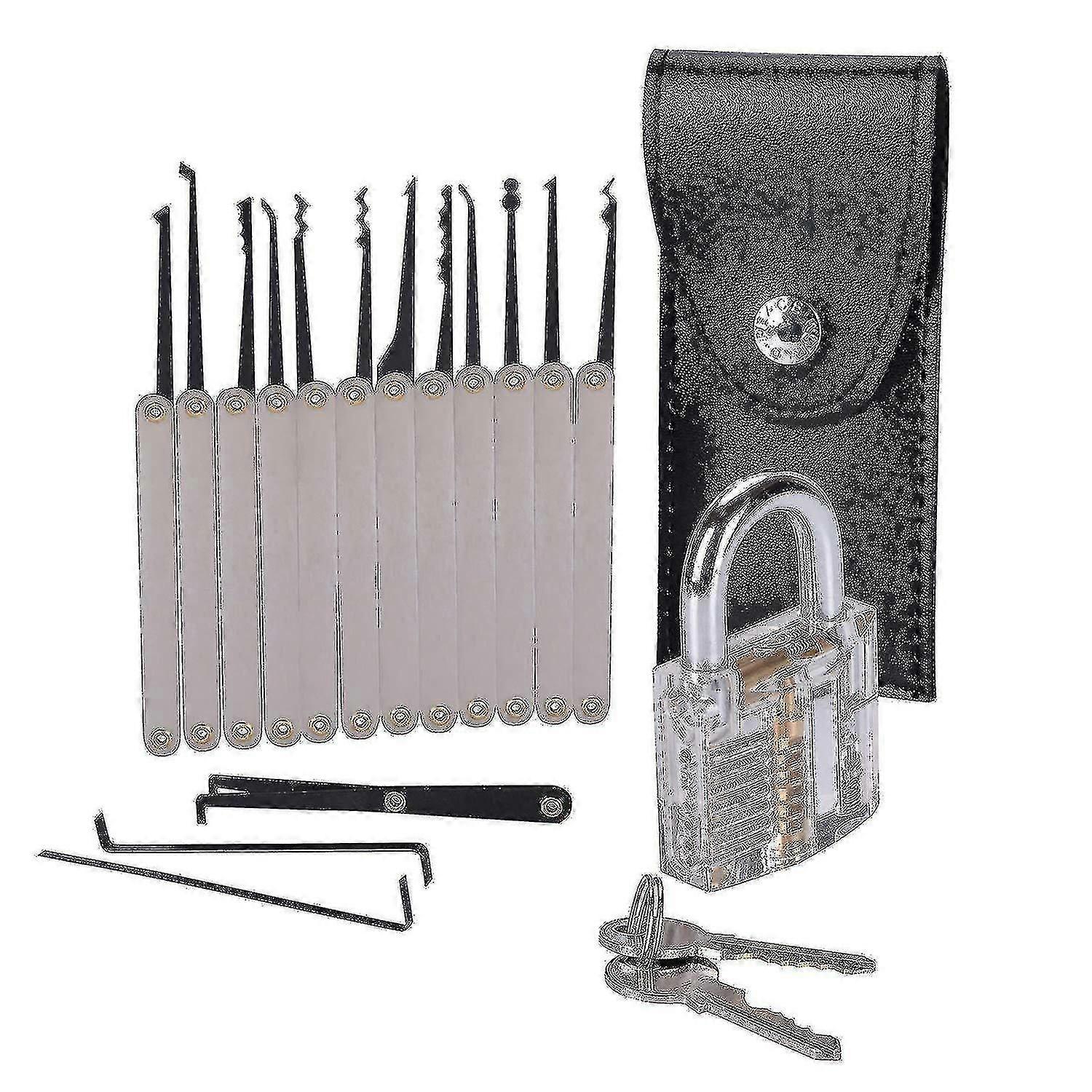 15pcs Pad Kit Tools Transparent Key Ctor Pick Set