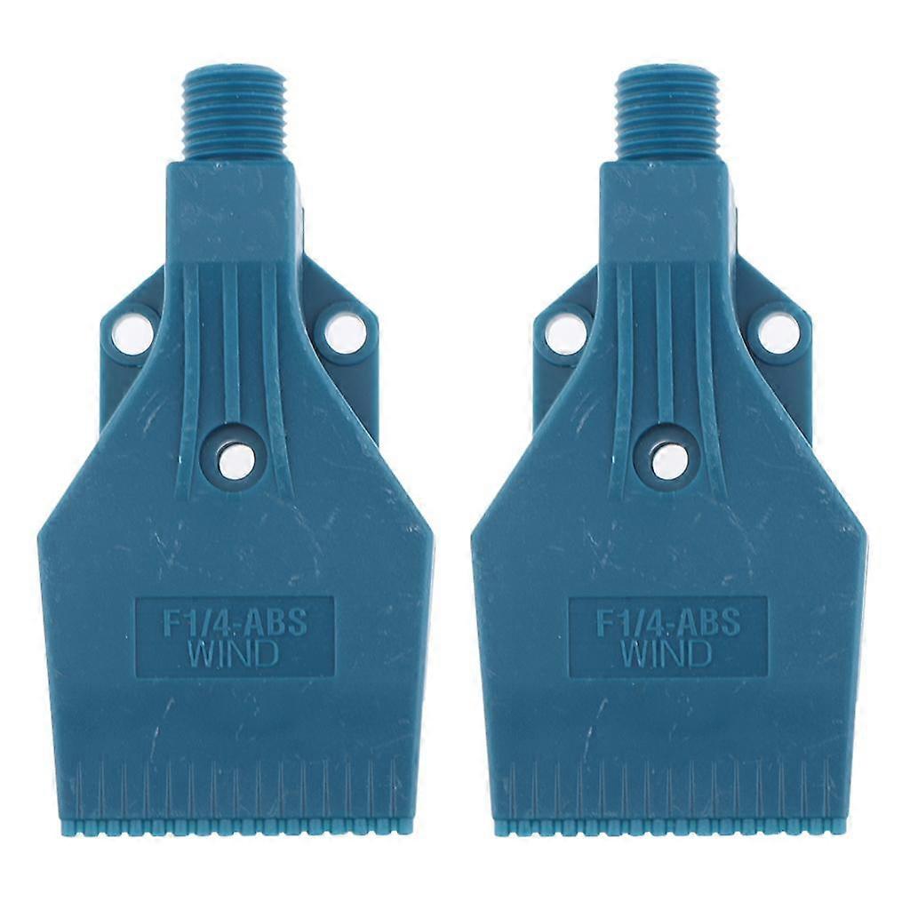 1/4" Thread Size, Flat Wind Jet Air Blowing Nozzle Spray 3 Holes Blue X2