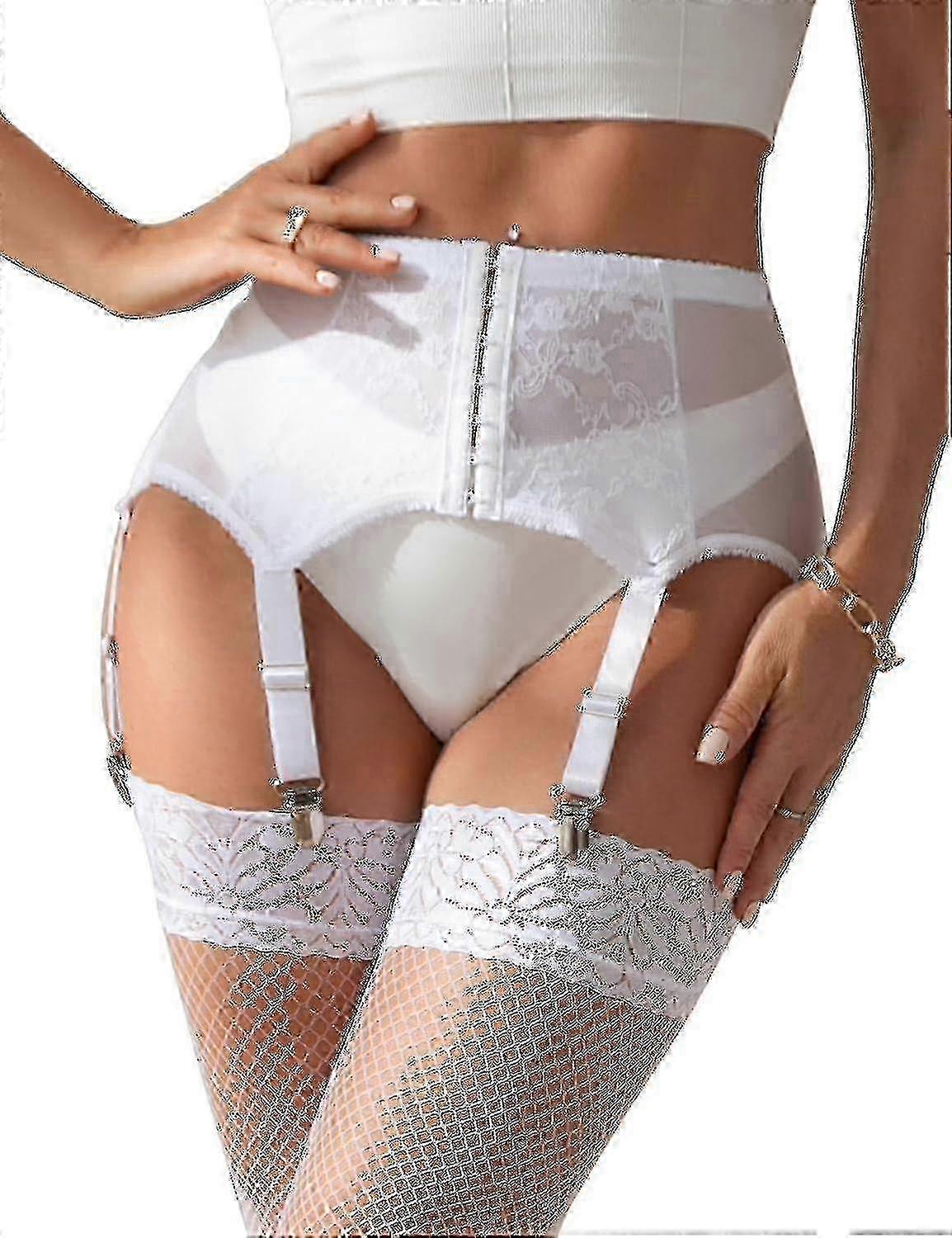 Damhållare Plus Size Spetshållare Och 6 Metallklämmor Justerbara Underkläder Strumpebandshållare U