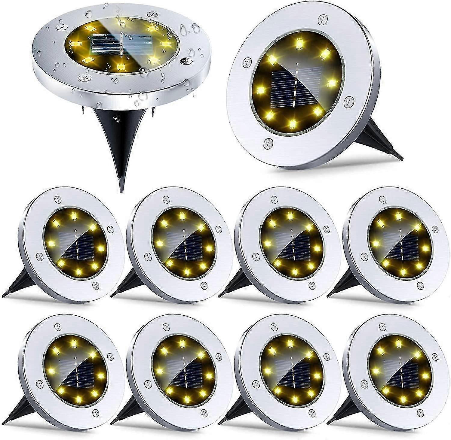 8 Packs Upgraded Solar Ground Lights