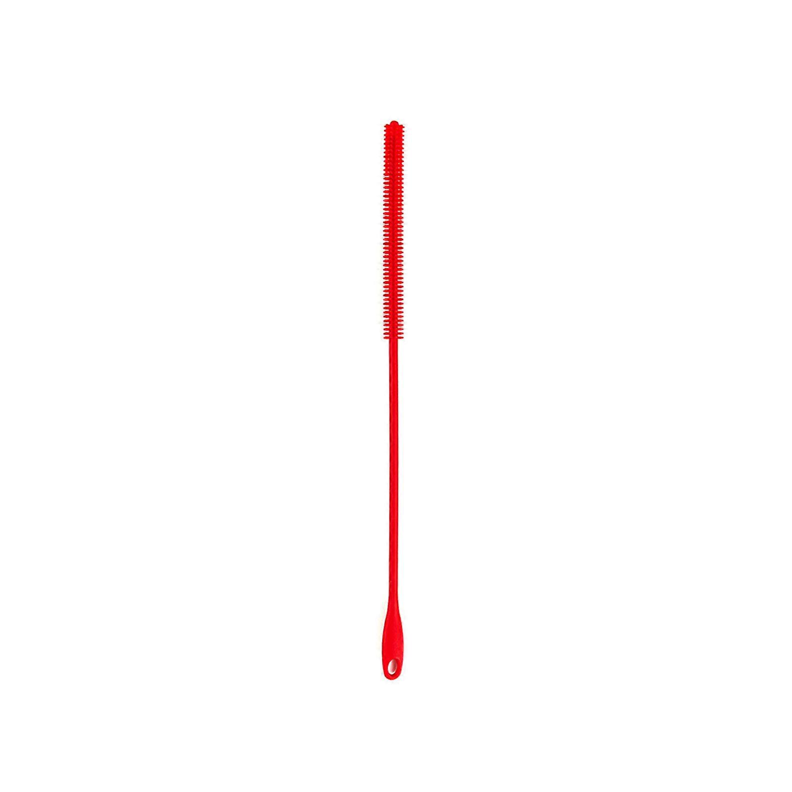 Upgrades Silicone Straw Cleaning Brush with Not Slip Handle Essential Silicone Straw Brush Thin for Family & Travel Red 8mm