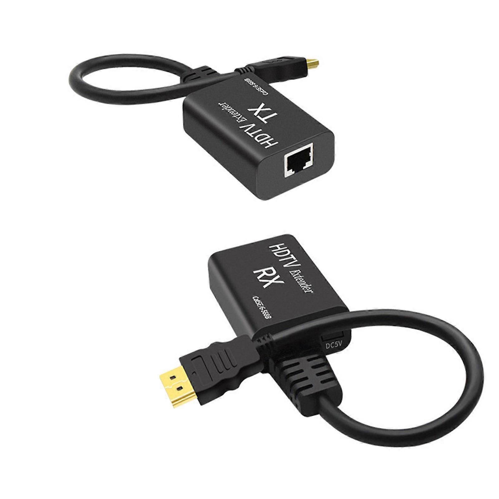 Extender 1080p@60Hz Over Single Cat5e/Cat6/Cat7 Cable Full Uncompressed Transmit Up to 60m Plug and Play