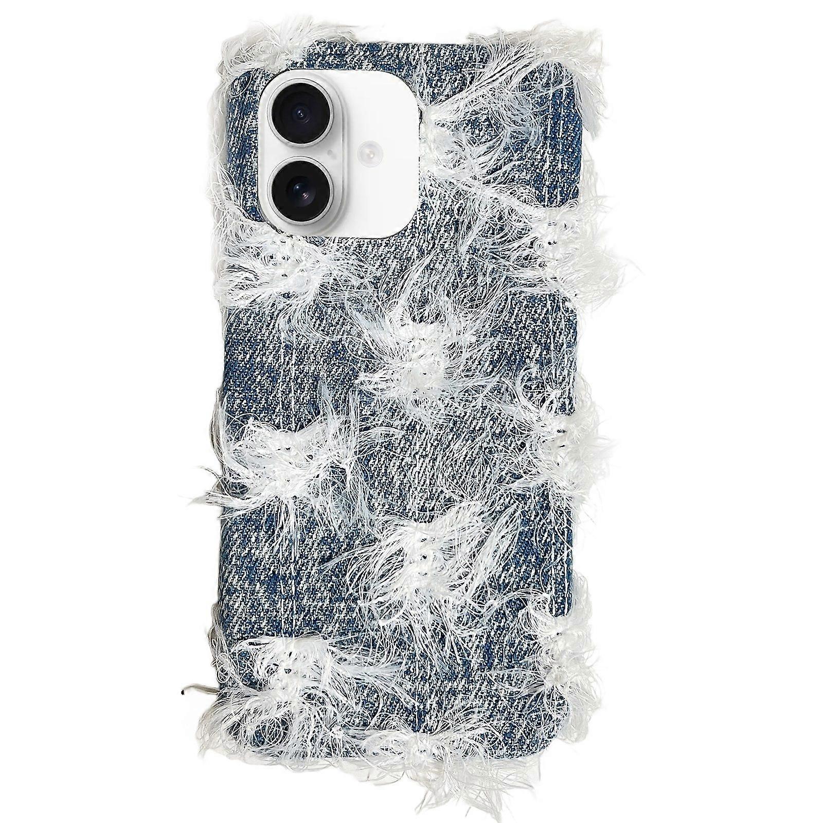 Camellia Denim Plush TPU Phone Case