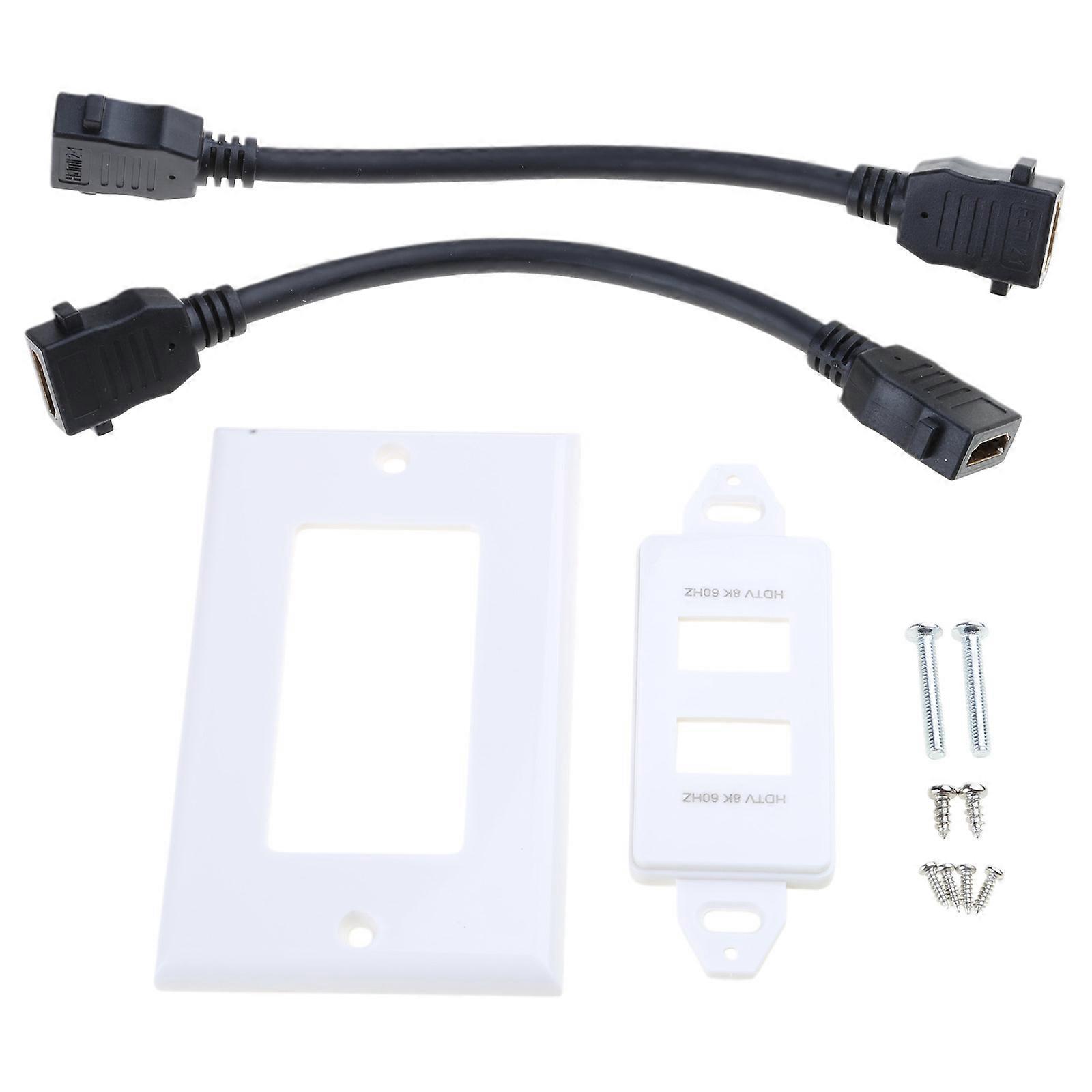 HDMI-compatible Wall Panel Backside Female To Female Pass-through Plug Socket Faceplate Extender Cord Adapter Connector