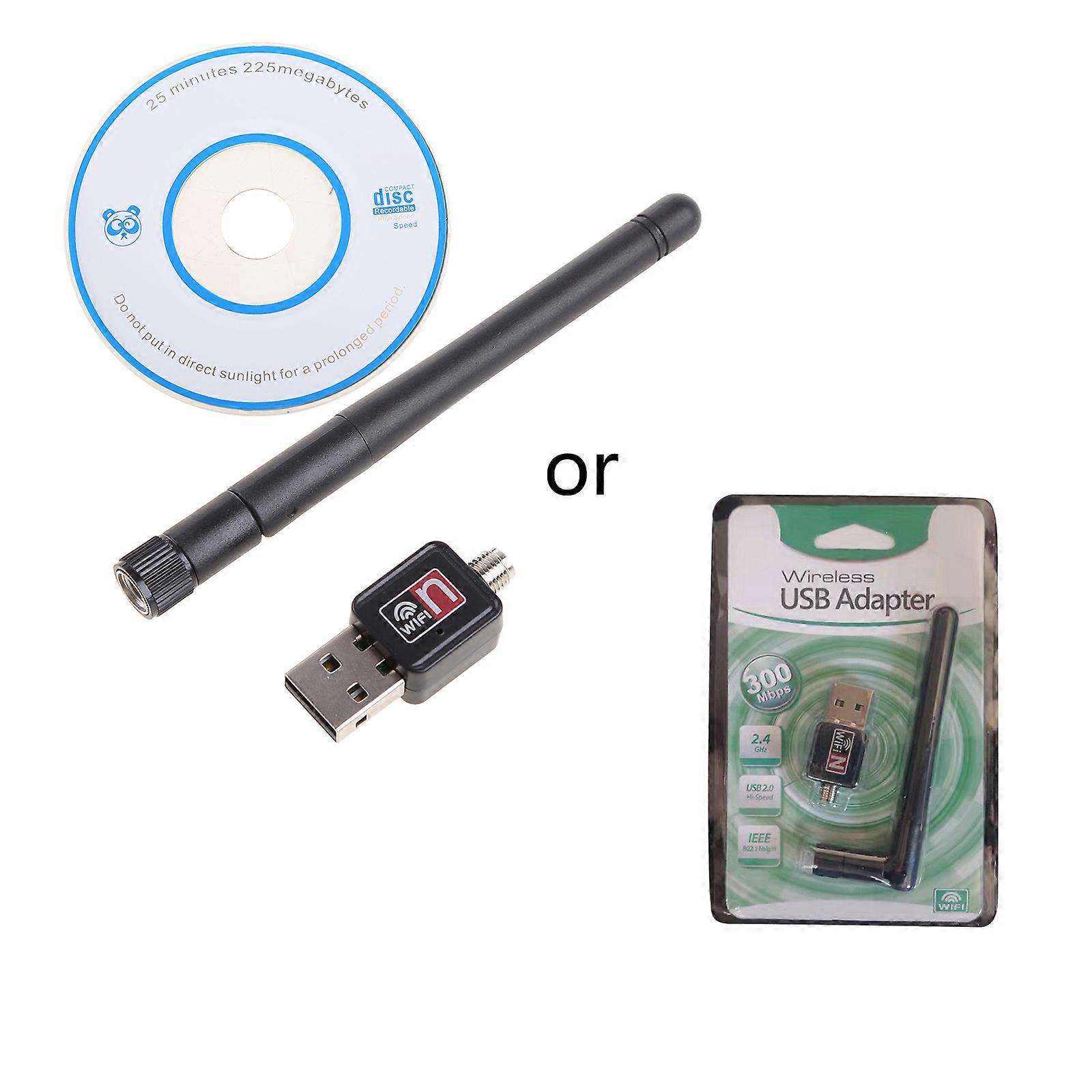 Mini USB 2.0 Wifi Adapter 150Mbps 2dB 5dB Antenna Network Lan Card PC Wi-fi Receiver  Black