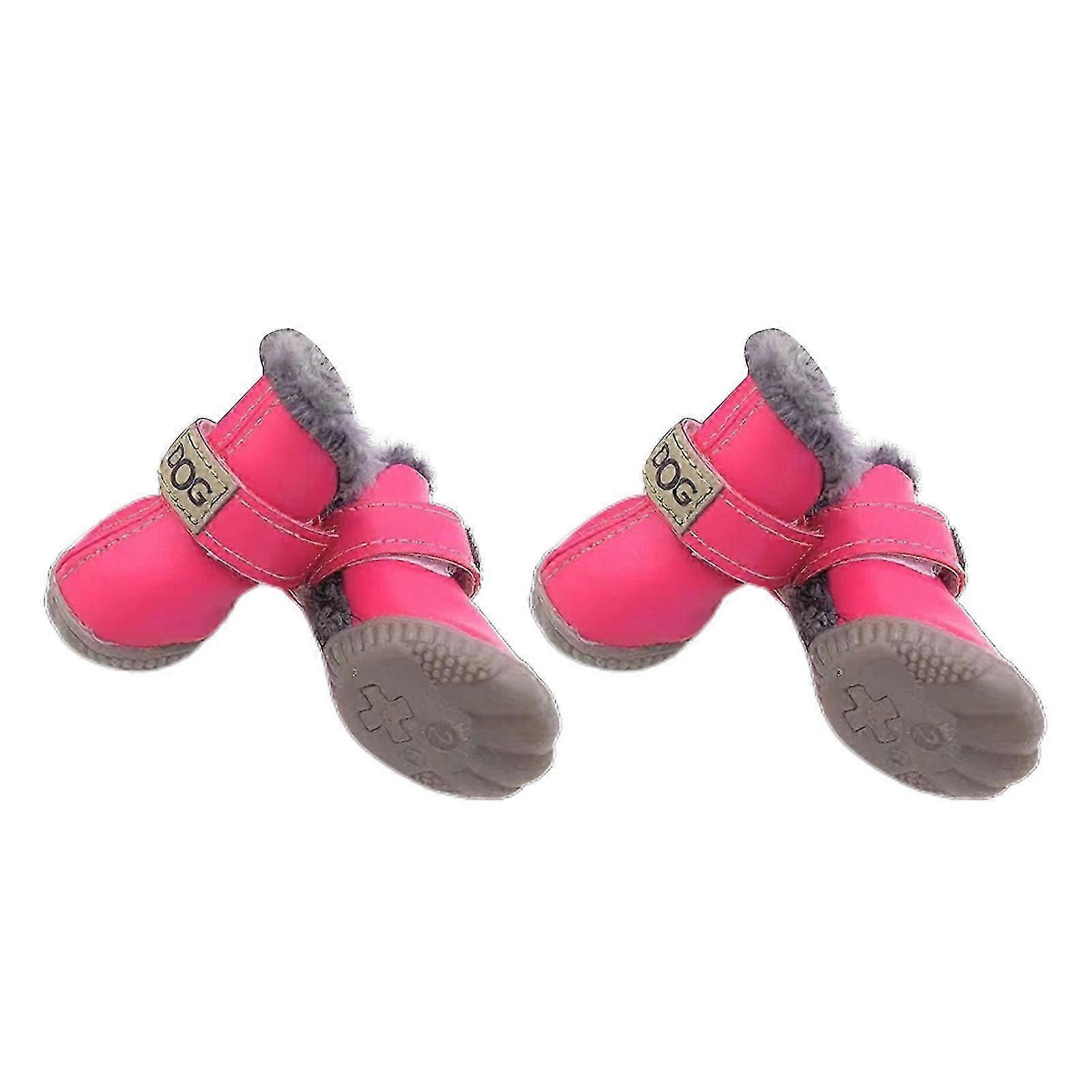 Breathable Dog Boot Warm for Protecting Paws Dog Booties Dog Shoes for Durable Anti-Dirty Straps Non-Slip  Pink 2