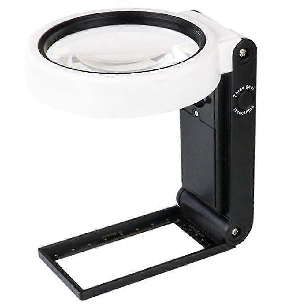 Illuminated Magnifying Glass with Stand, 6X-25X Adjustable Hands-Free Folding Lens