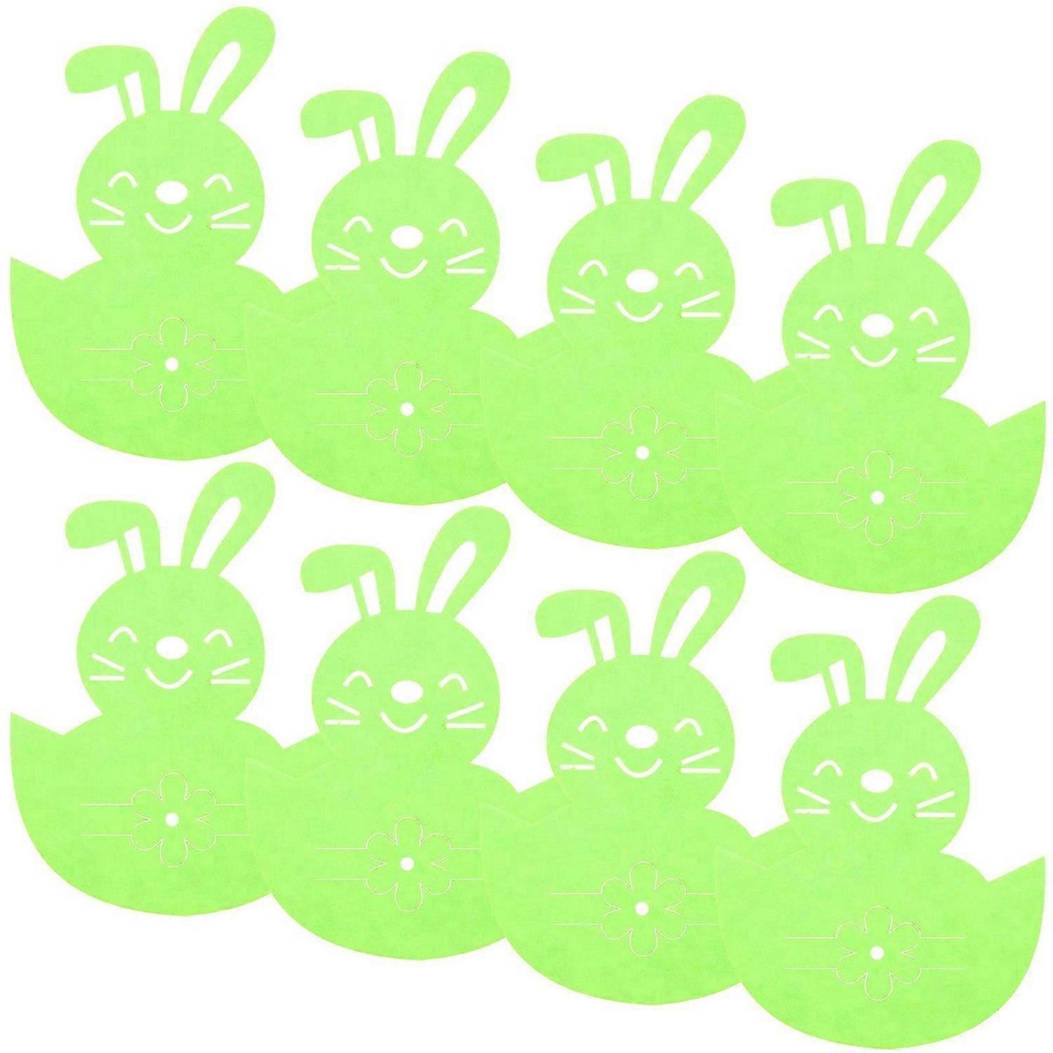 8pcs Easter Bunny Tableware Bags Easter Fork and Knives Bags Easter Bunny Decorations
