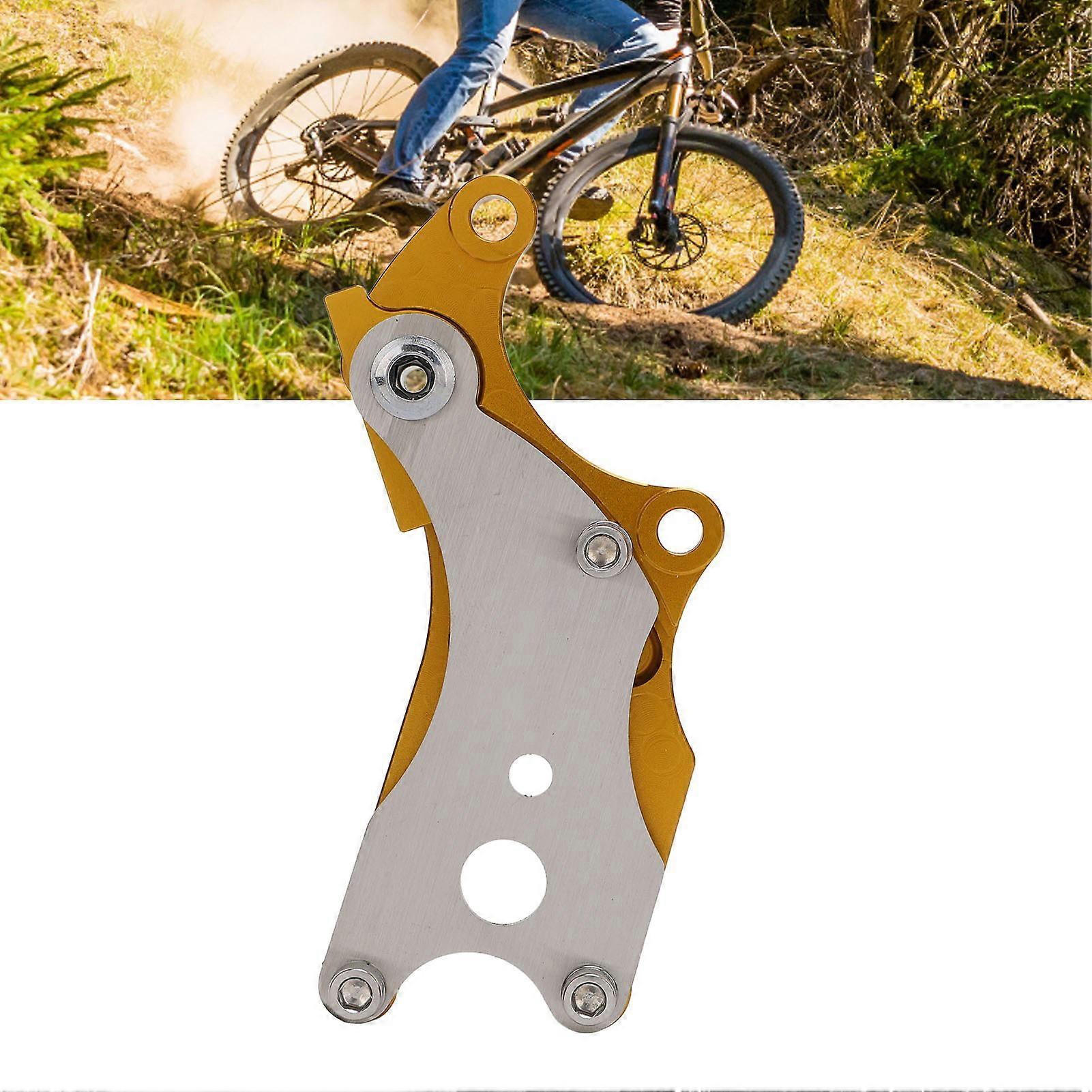 Προσαρμογέας δισκόφρενων CNC ενσωματωμένη μετατροπή δισκόφρενων σταθερού καθίσματος κραμάτων αλουμινίου διαδικασίας για ποδηλασία ορεινού δρόμου χρυσό 