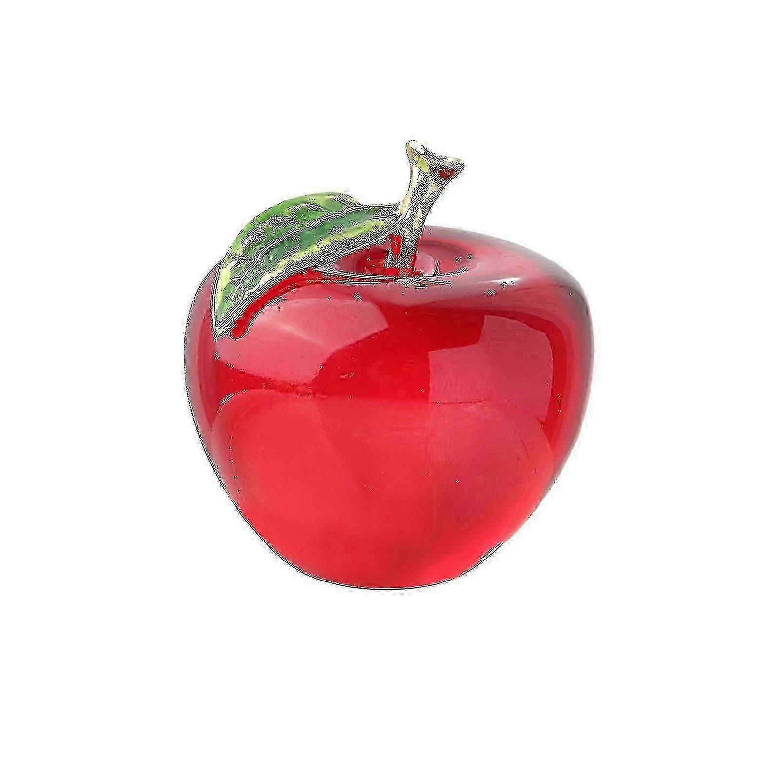 Kristal Heykel Dekoru Elma Heykelcik Masa Dekoru El Üflemeli Cam Elmalar Noel Ev Dekorasyonu Için Masaüstü Süsü