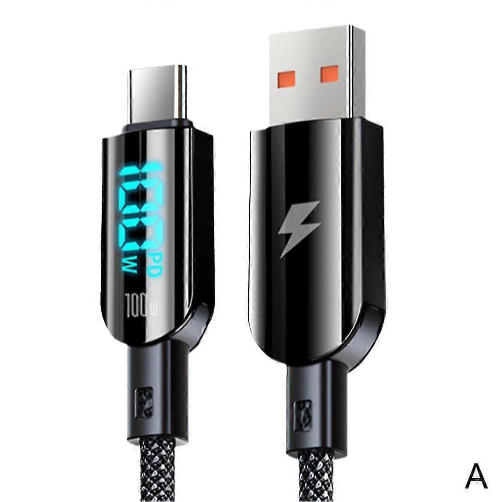 2025 100W Digital Display Data Cable Type C USB PD Fast Charging Cables