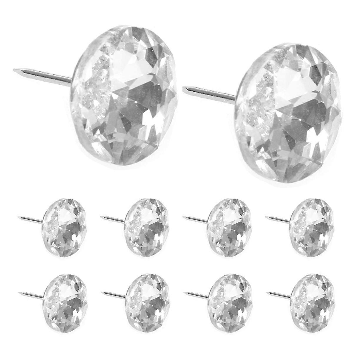Upholstery Craft Buttons Decorative, Round for Sewing Projects, Delicate Crystal Finish