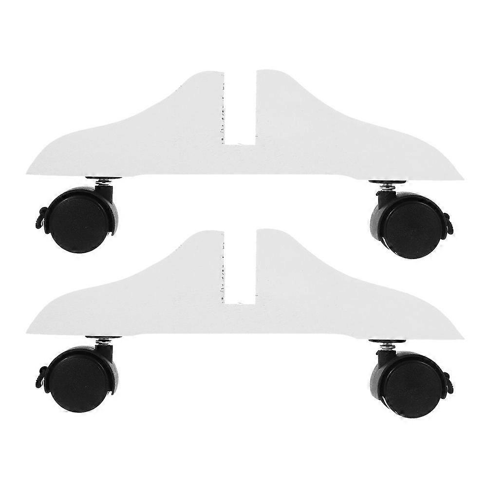 2pcs Wooden Room Divider Base With Movable Wheels Freestanding Screen Partition Holder Privacy Screen Stand Room Divider Support Feet