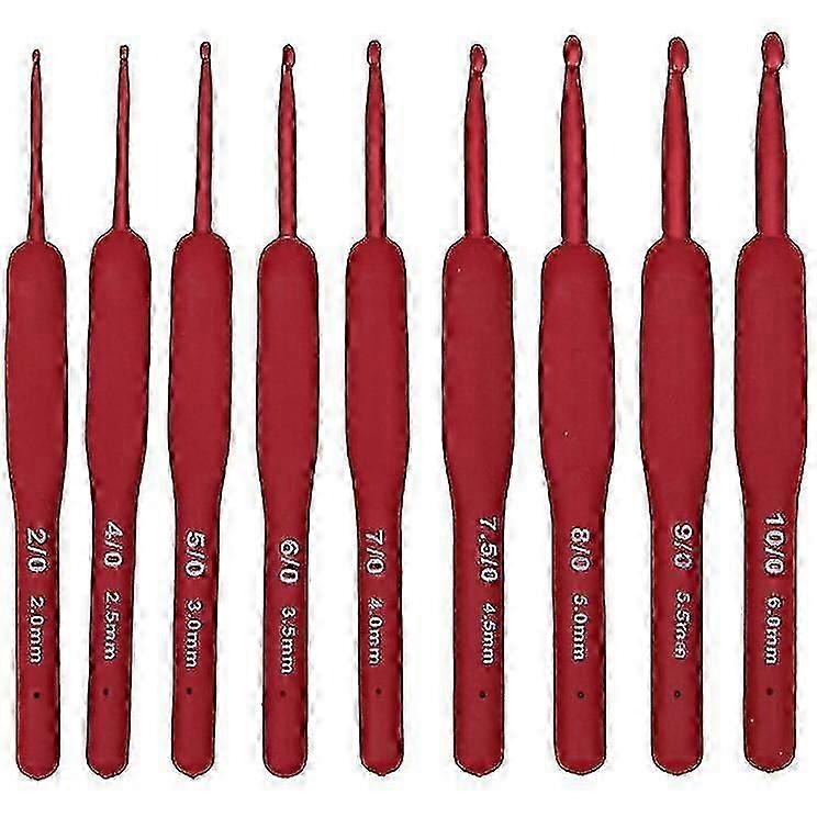 Tulip Etimo Red Crochet Hook With Comfort Grip Smooth Hook Tip Easy Grip 15 Sizes (3.5) 1 Pack