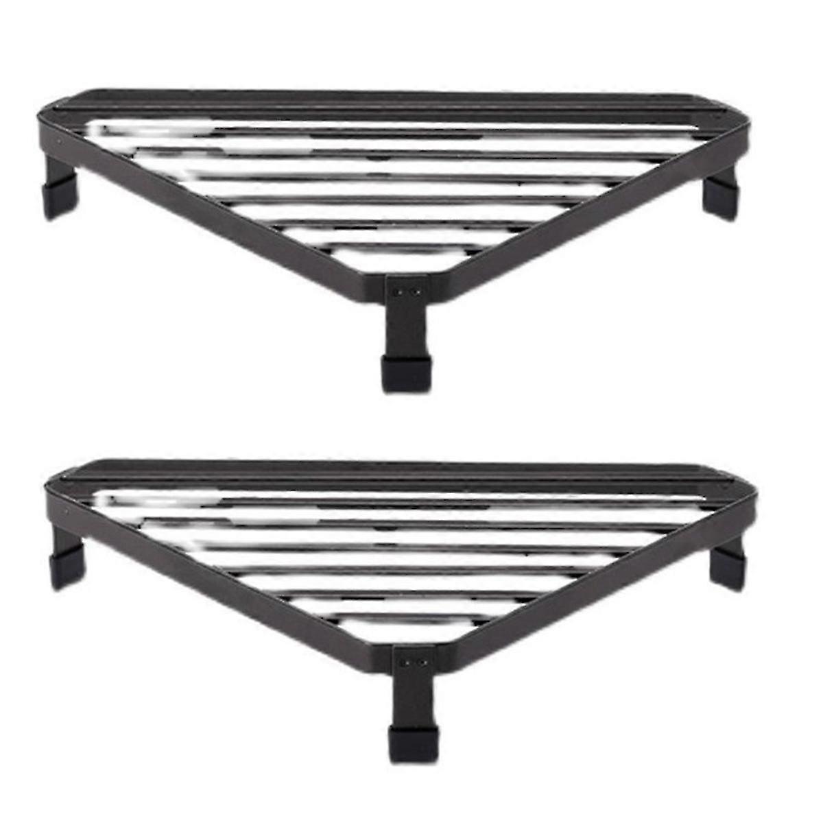 Furnace Angle Frame Wrought Iron Triangular Iron Frame Shelf Black