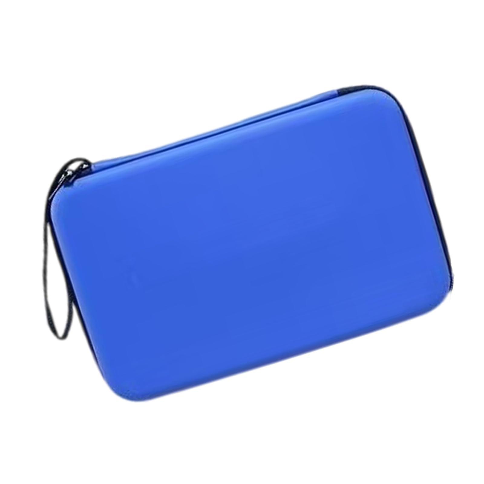 Light Pingpong paddle bag, waterproof, portable, hard table tennis racket bag, square zippers, handbag blue