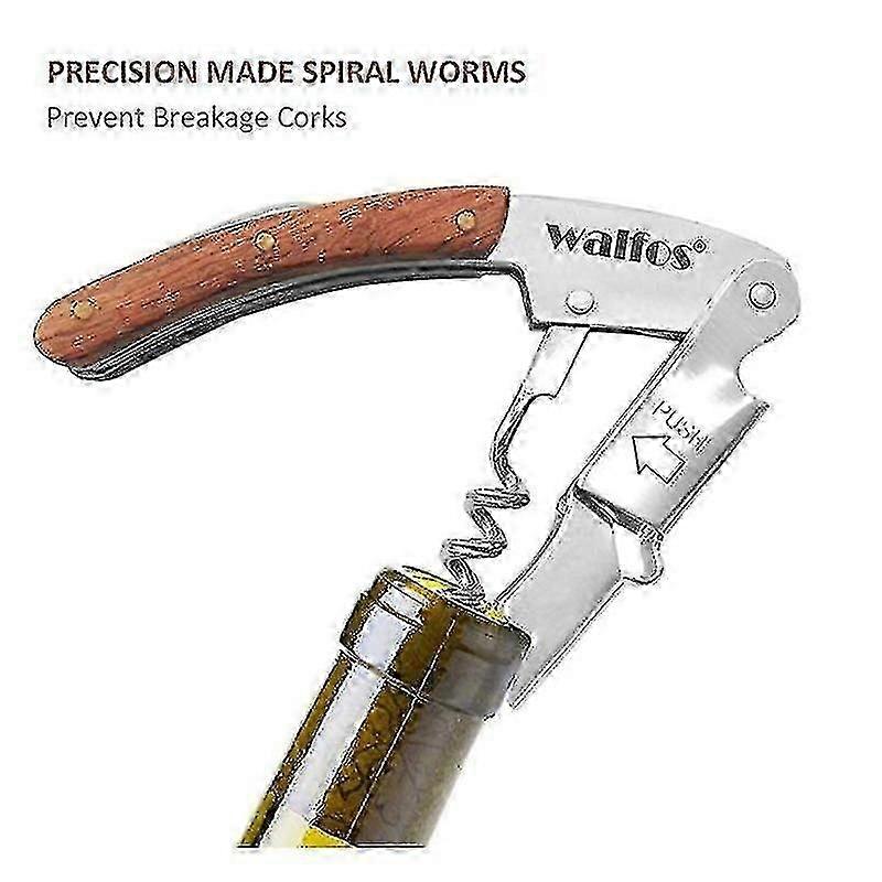 Bottle Openers High Quality Wood Handle Professional Wine Opener Multifunction Portable Screw Corkscrew Silver
