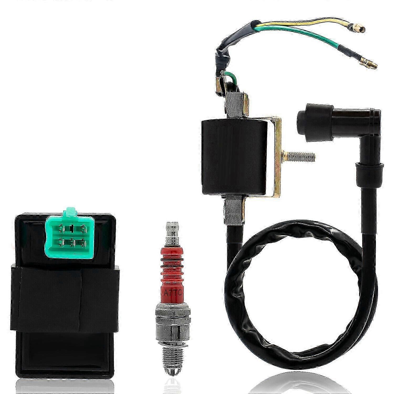 50Cc - 125Cc دراجات ترابية ، رباعية ، ATVs 5-دبوس لفائف الإشعال CDI Box Spark Plug Kit لأوروبا