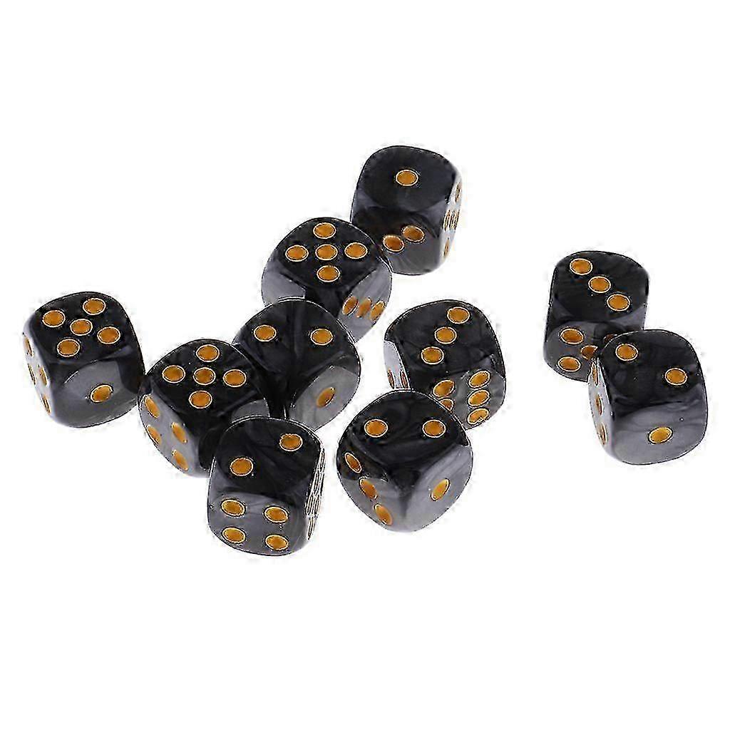10 Pieces Plastic 6-sided Digital Dice D6 for Party Bar Game Accessory White 2025