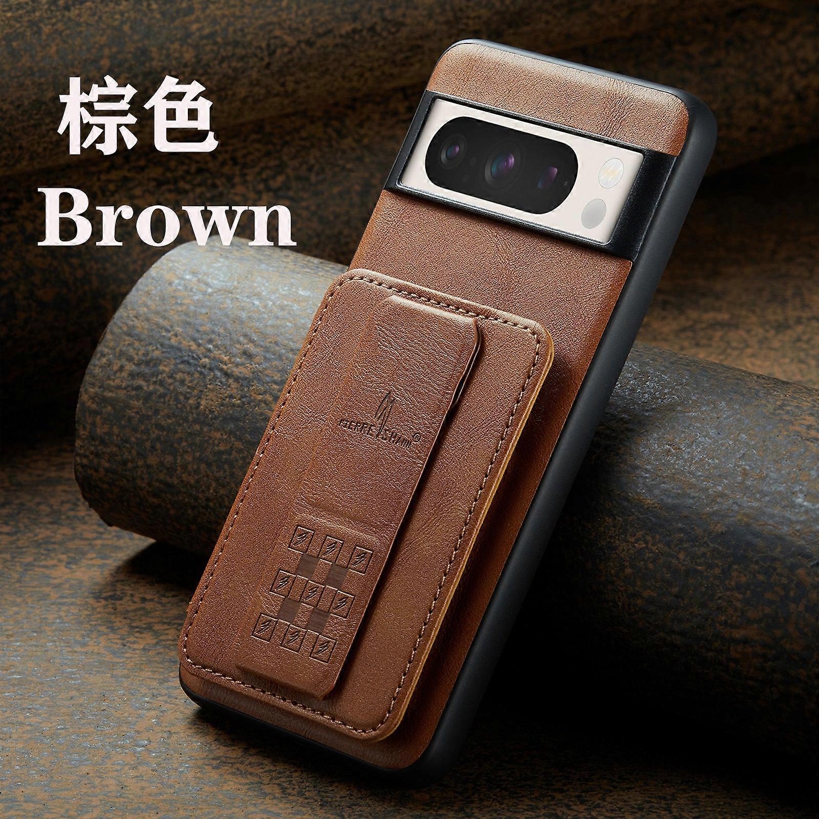 Case For Iphone 13 Pro Max 024 Brown Card Holder Protective Leather Back