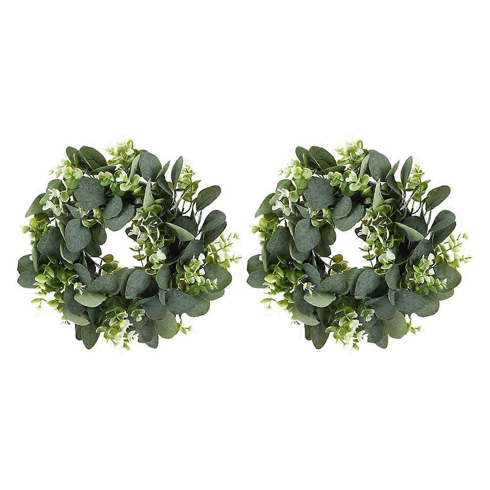 Artificial Eucalyptus Garland for Decor showcase 2pcs Green plastic and silk cloth