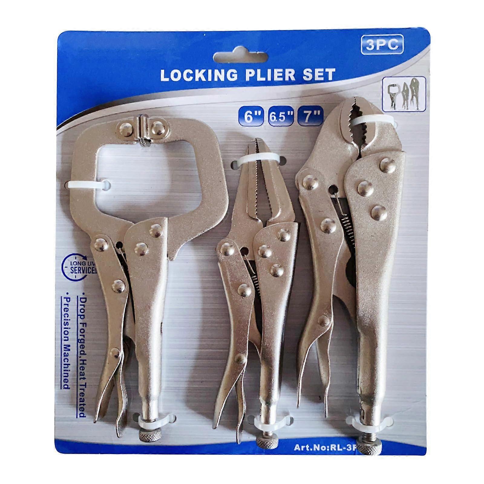 3 x Cclamp locking pliers, sturdy Cclamps with swivel joint, adjustable for welding and woodworking tool opening