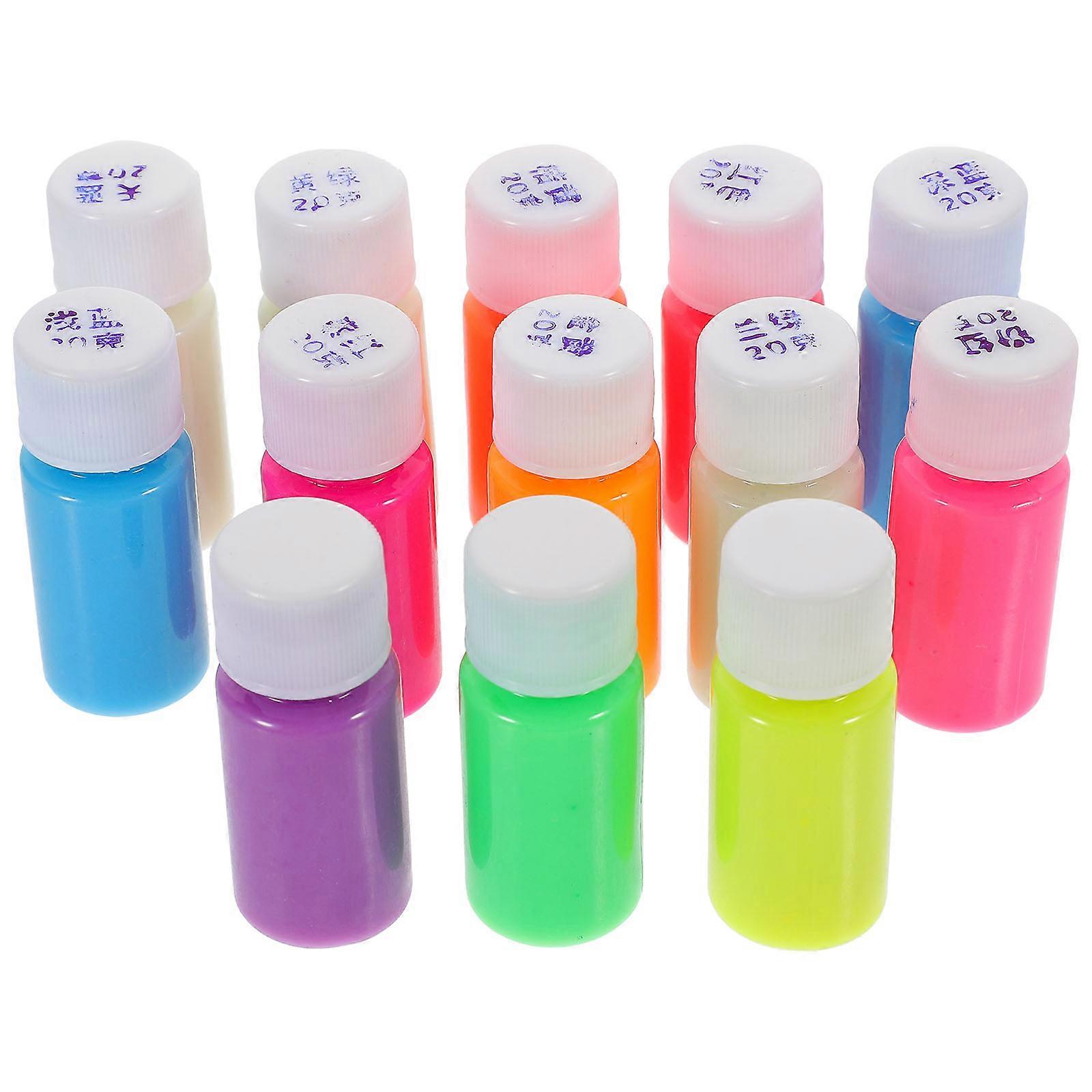 Glow-in-the-Dark Pigment Fluorescent Paints for Clubbing Events Festivals 20g 1 Set