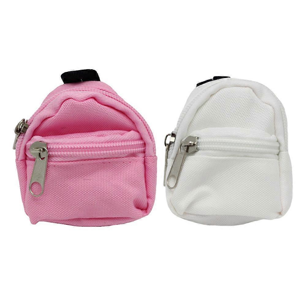 Doll Mini Backpack Miniatures for Home Decoration 2Pcs Assorted Color Bags