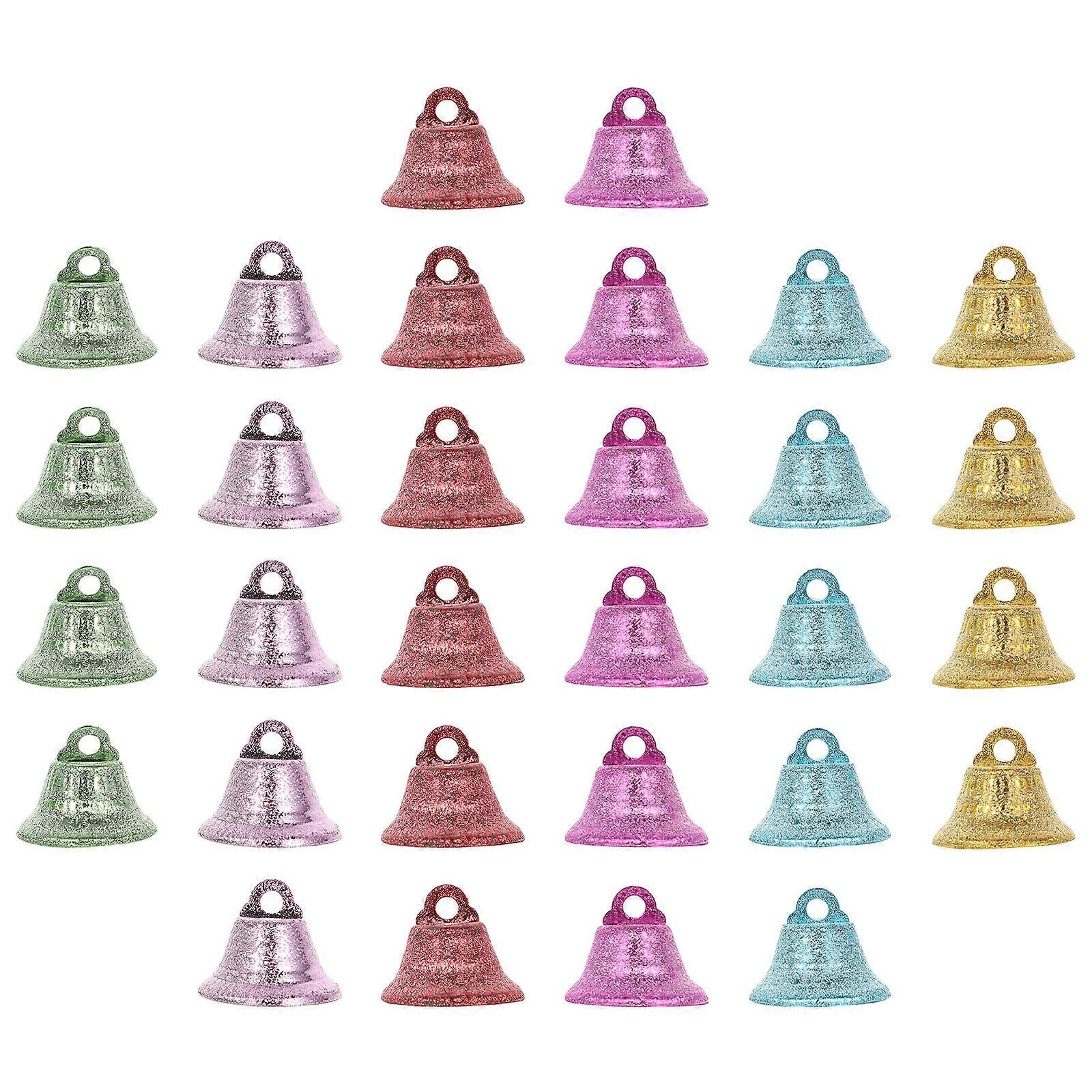 40pcs Mixed Color Matte Bell Hanging Decorations Lightweight Pendants for Christmas Tree Party DIY Ornament Adornments
