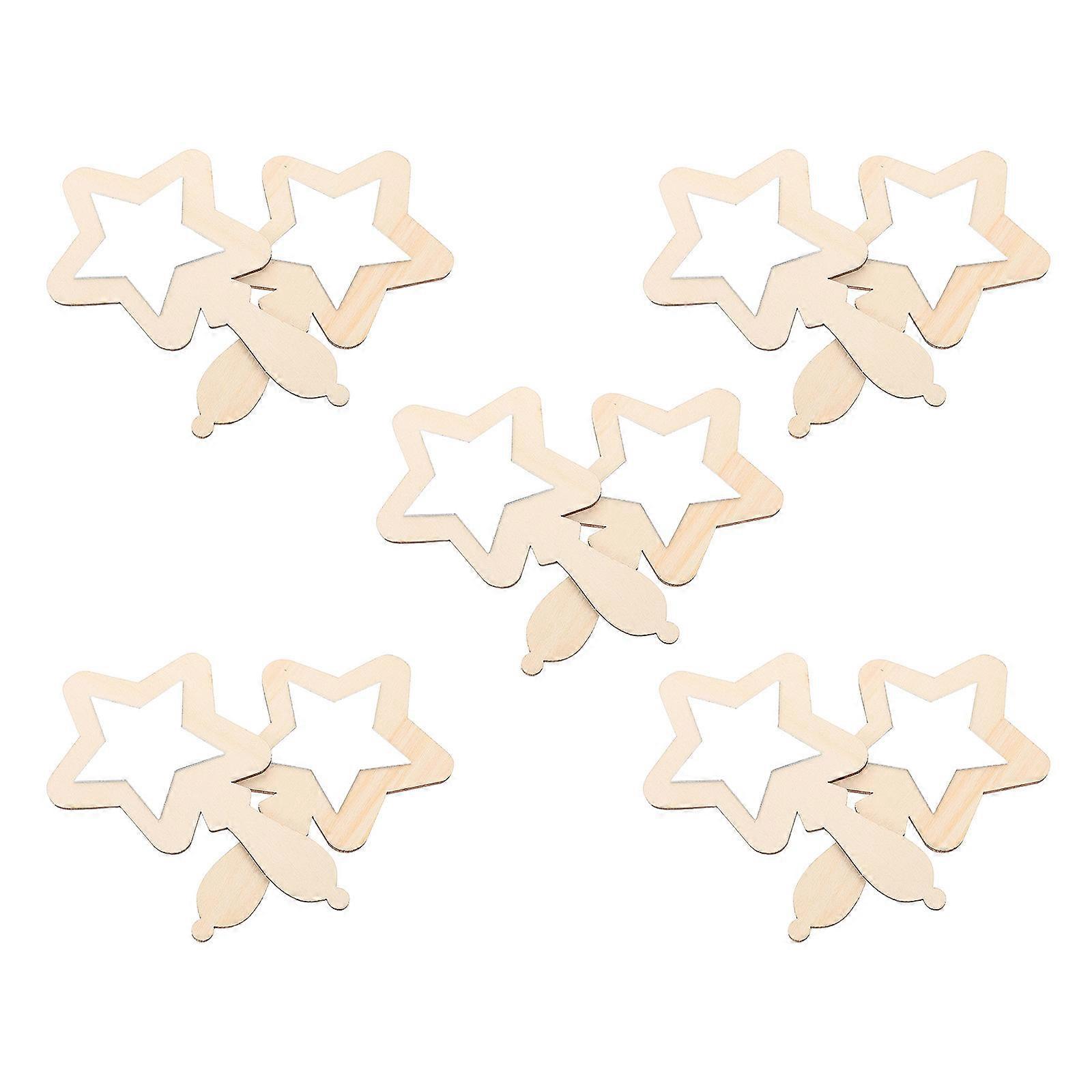 10pcs Small Unfinished Wood Mirrors for DIY Art Crafting Projects, Handheld Design for Easy Grasping, Ideal for Room Mirror Decor