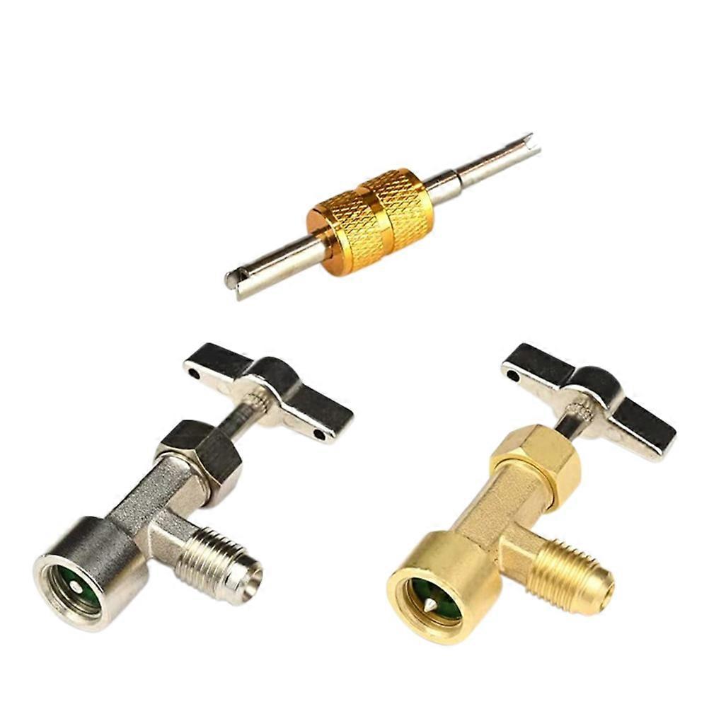 Car Coupler R134A Self-Sealing Single Puncture Can Taps Valves Core Removal Tool Assorted Color Maintenance Repair Work Access 1Set