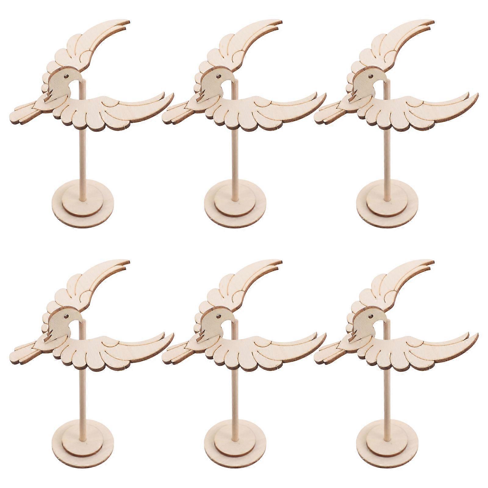 Educational Toy For Students Wooden Balance Bird For Desk Decoration And Motor Skills Development 6Pcs