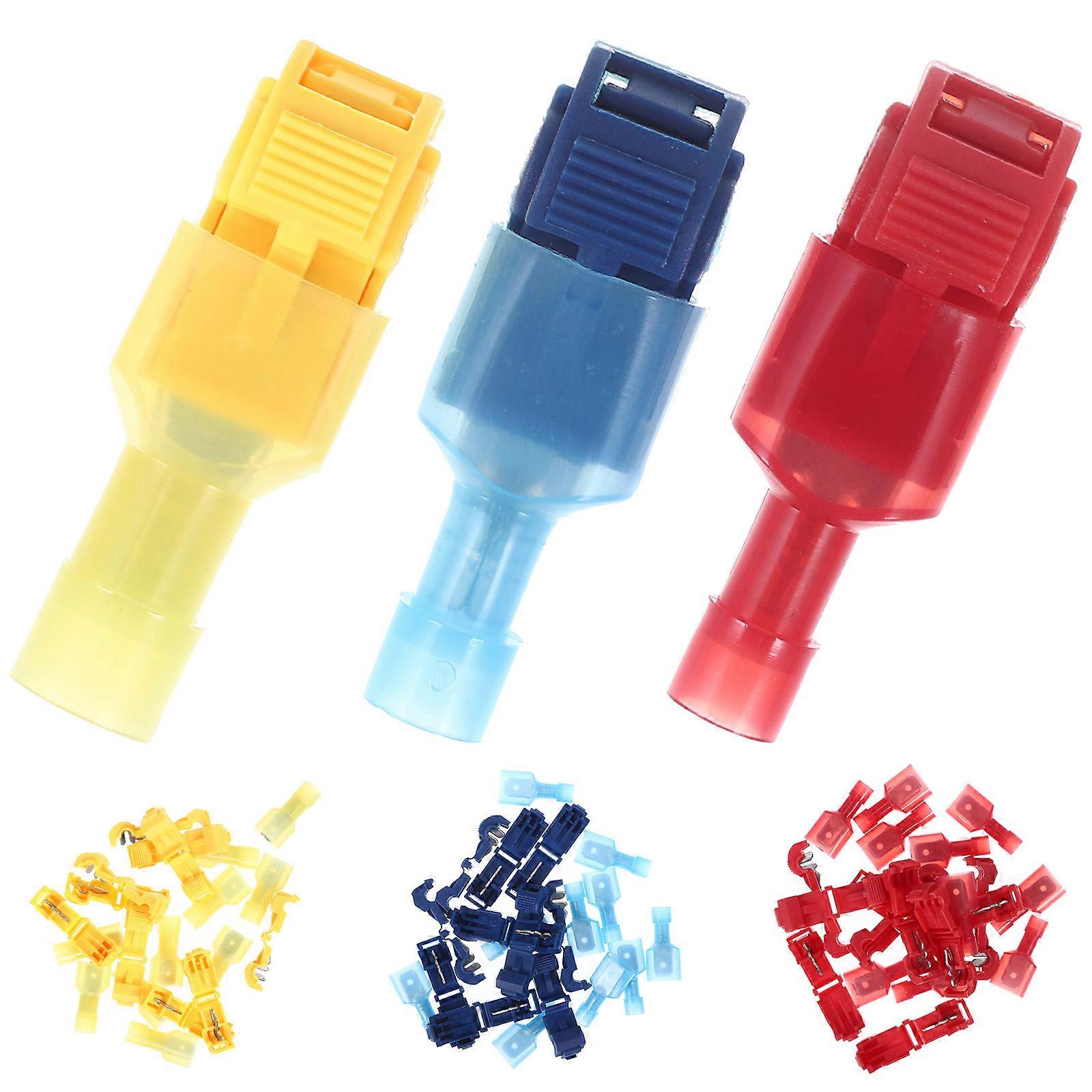 Wire Splice Connectors T-Tap Wire Terminal Kit Electrical Projects Quick Splice Full Insulation Copper PVC Nylon 30 Sets