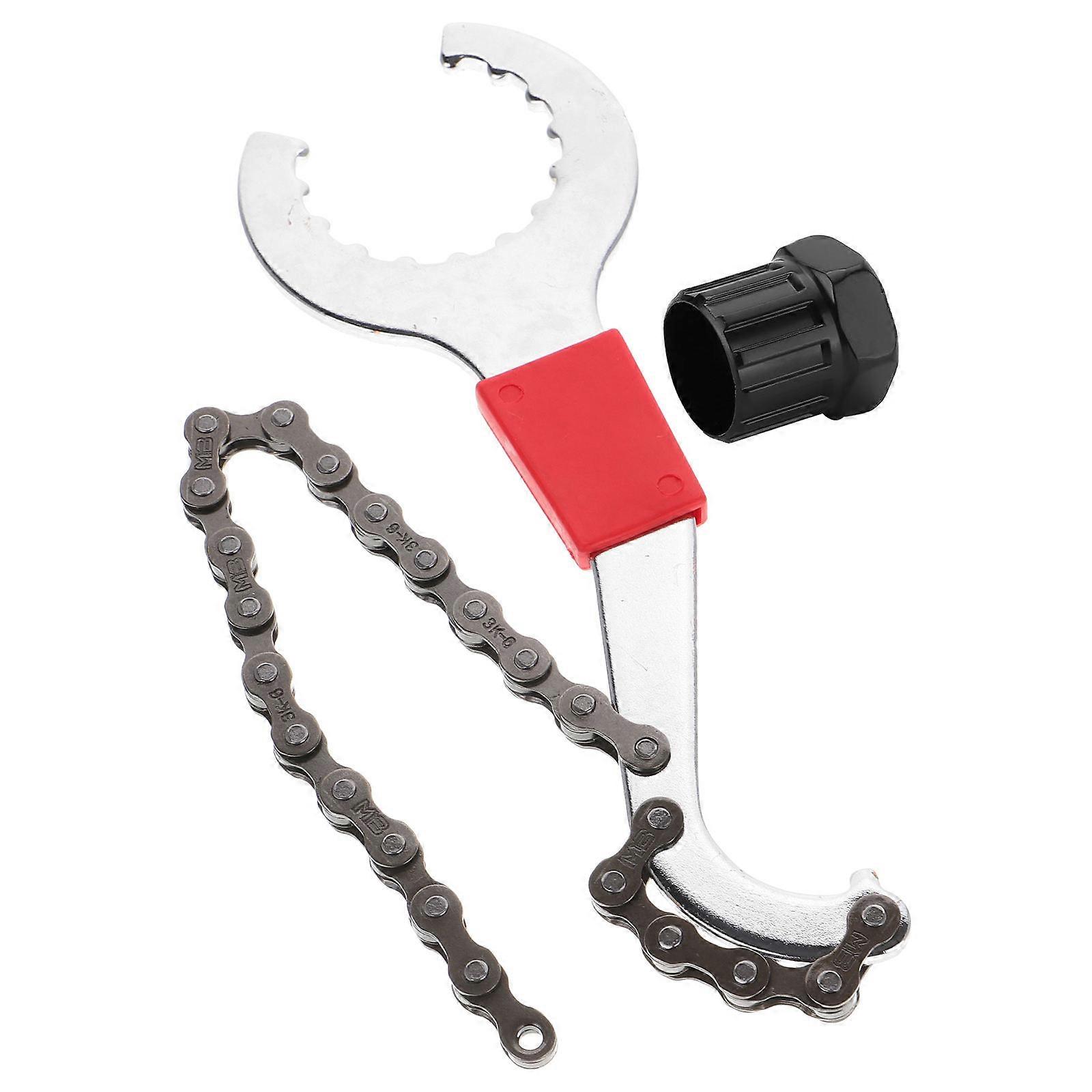 Bike Chain Breaker Tool Bicycle Chain Wrench For Flywheel Removal Portable Bike Tool Kit For Mountain And Road Bikes 1Set
