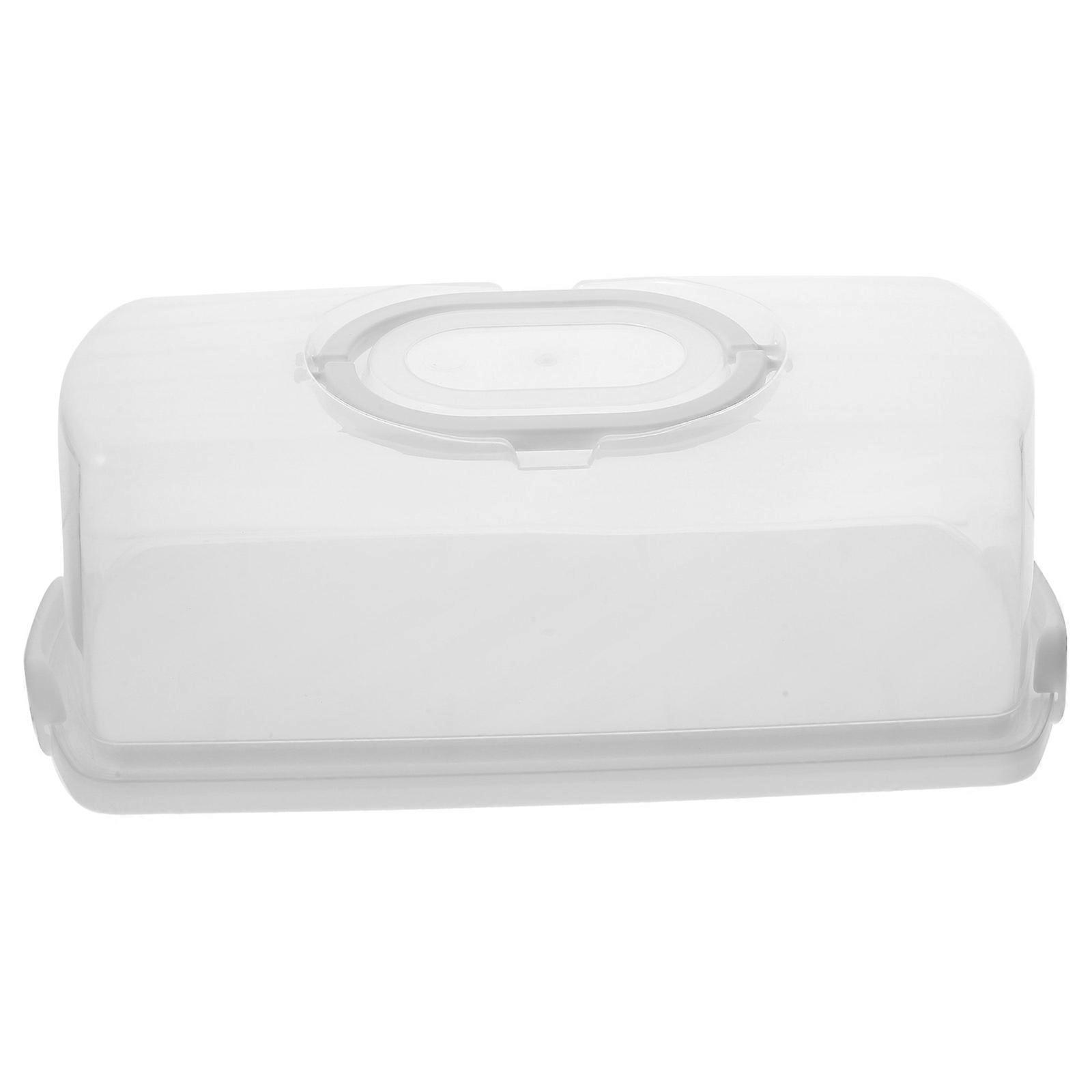 Portable Rectangular Bread Box with Airtight Seal for Fresh Loaf Storage and Transport, Reusable Multi Use Cake Packaging Container for Outdoor