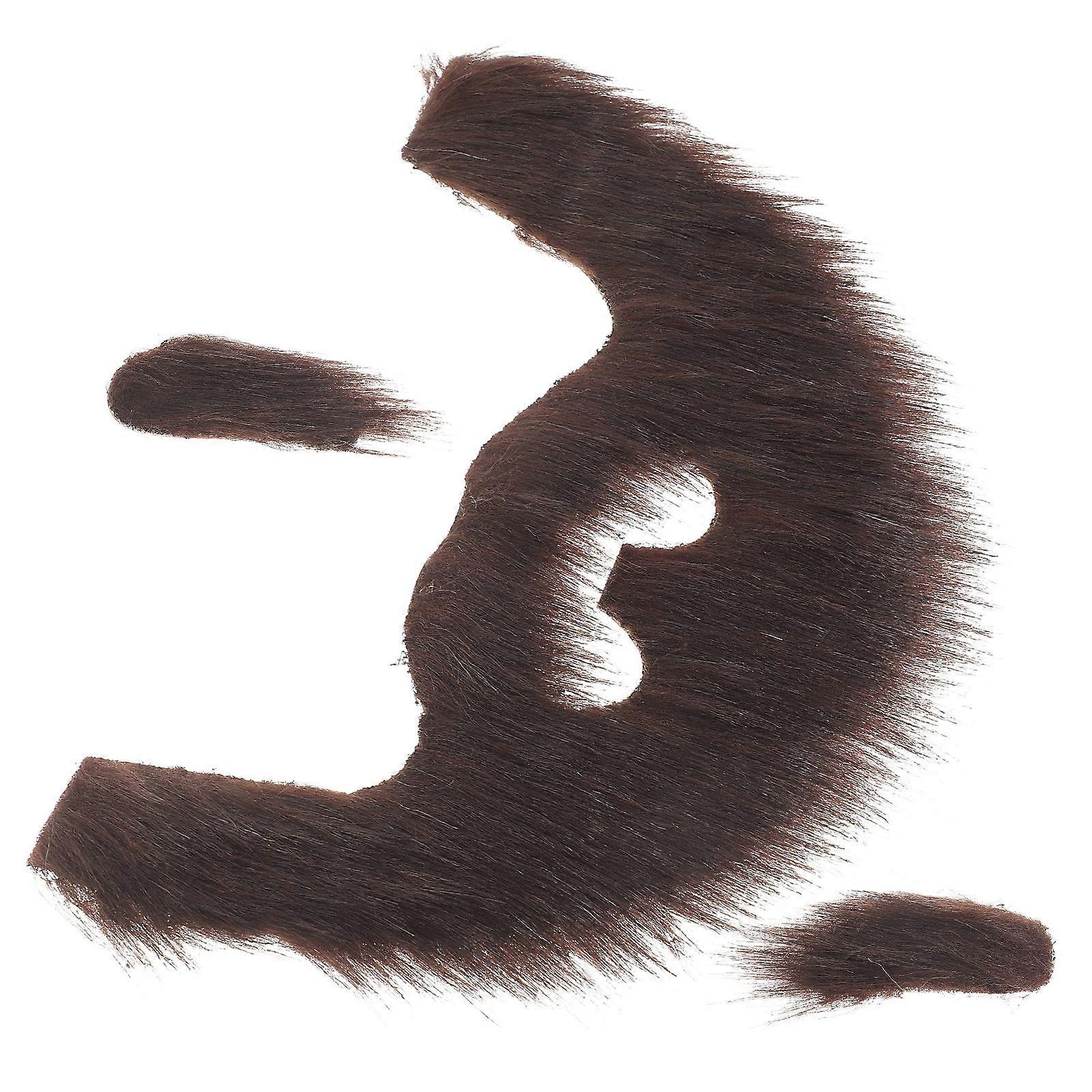 Beard Decorations Cosplay Prop Simulation Beard Party Decoration Brown 1 Set